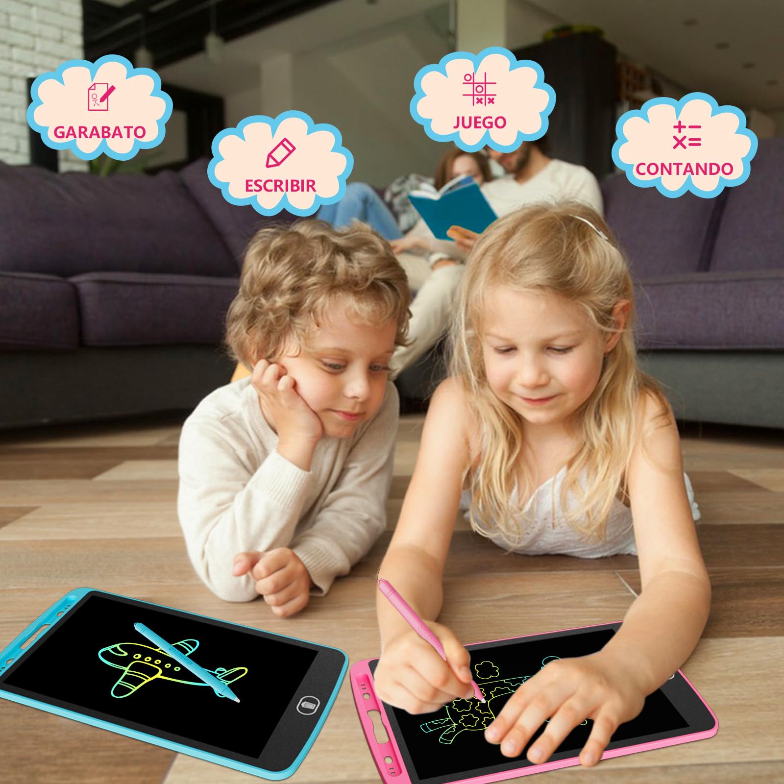 3 Packs Pizarra de Escritura LCD de 10 Pulgadas, Electight Colorida Pizarra Tableta Electrónica Gráfica Pizarra Infantil, Juguete Educativo, Adecuado para Niños de 3-10 Años Cumpleaños