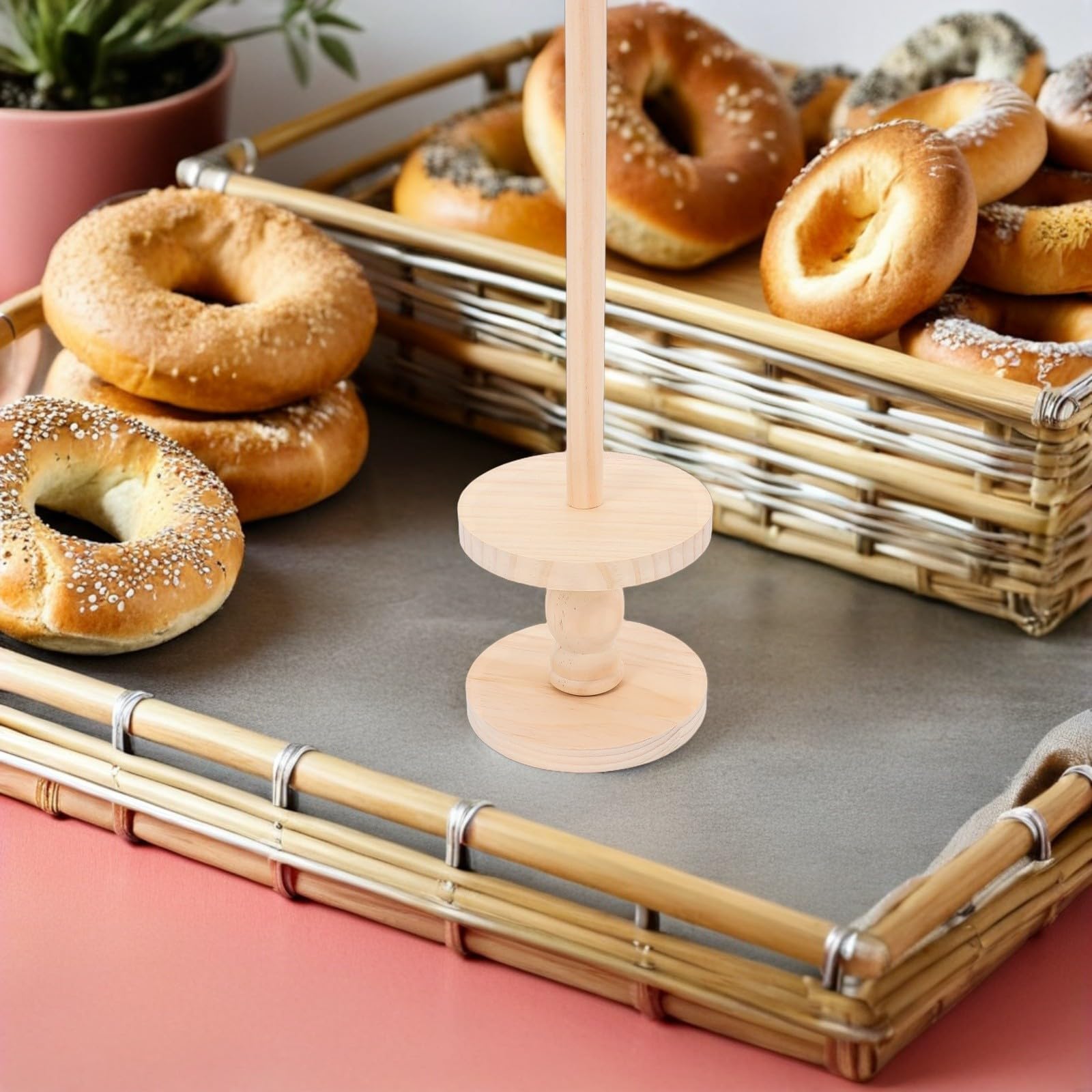 Sosoport 4 Pièces Présentoir à Beignets en Bois Empilable, Démontable