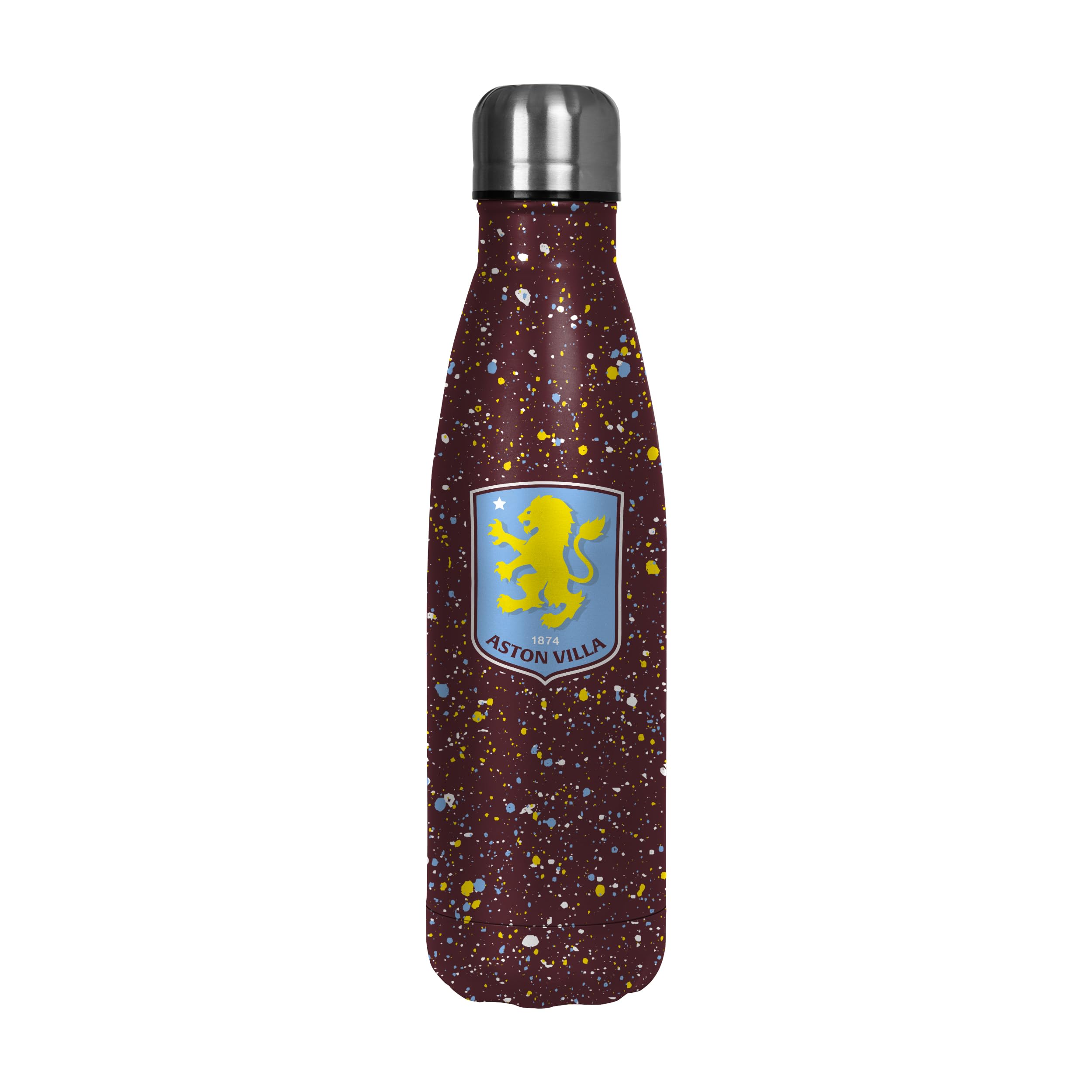 FOCO Officially Licensed Aston Villa FC Paint Splatter 500ml Football Water Bottle