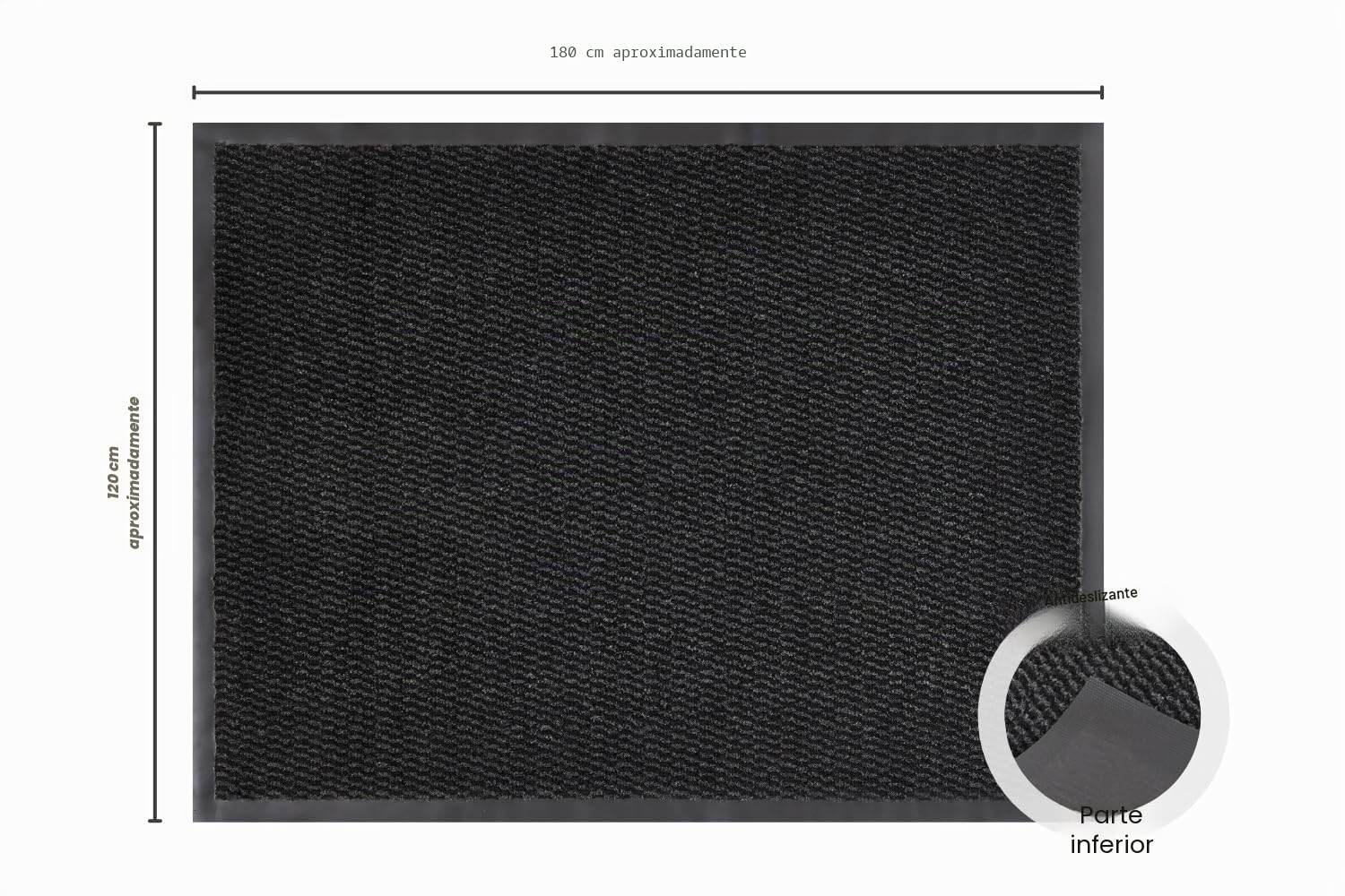 Andiamo Felpudo Easy - Atrapa Suciedad para Entrada de Casa - Uso Flexible en Puertas Interiores o para Zapatos - 120 x 180 cm Antracita
