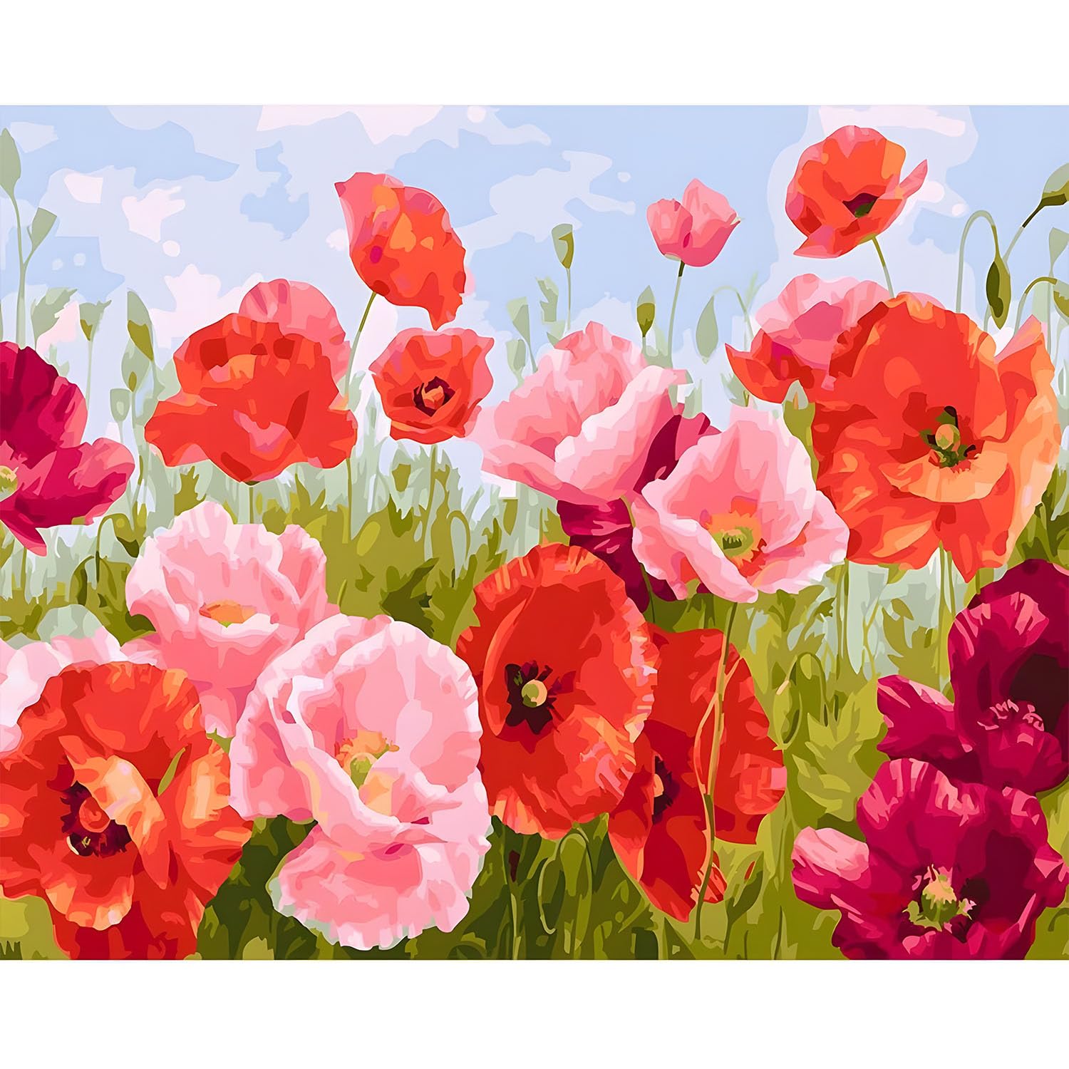 Aputue Paint by Number for Adults, Canvas Flowers Paint by Numbers Kits, 40x50cm Paints by Numbers Kit with Paint Brushes Acrylic Pigment for Adults No-include Framed Suitable for Adults Kids