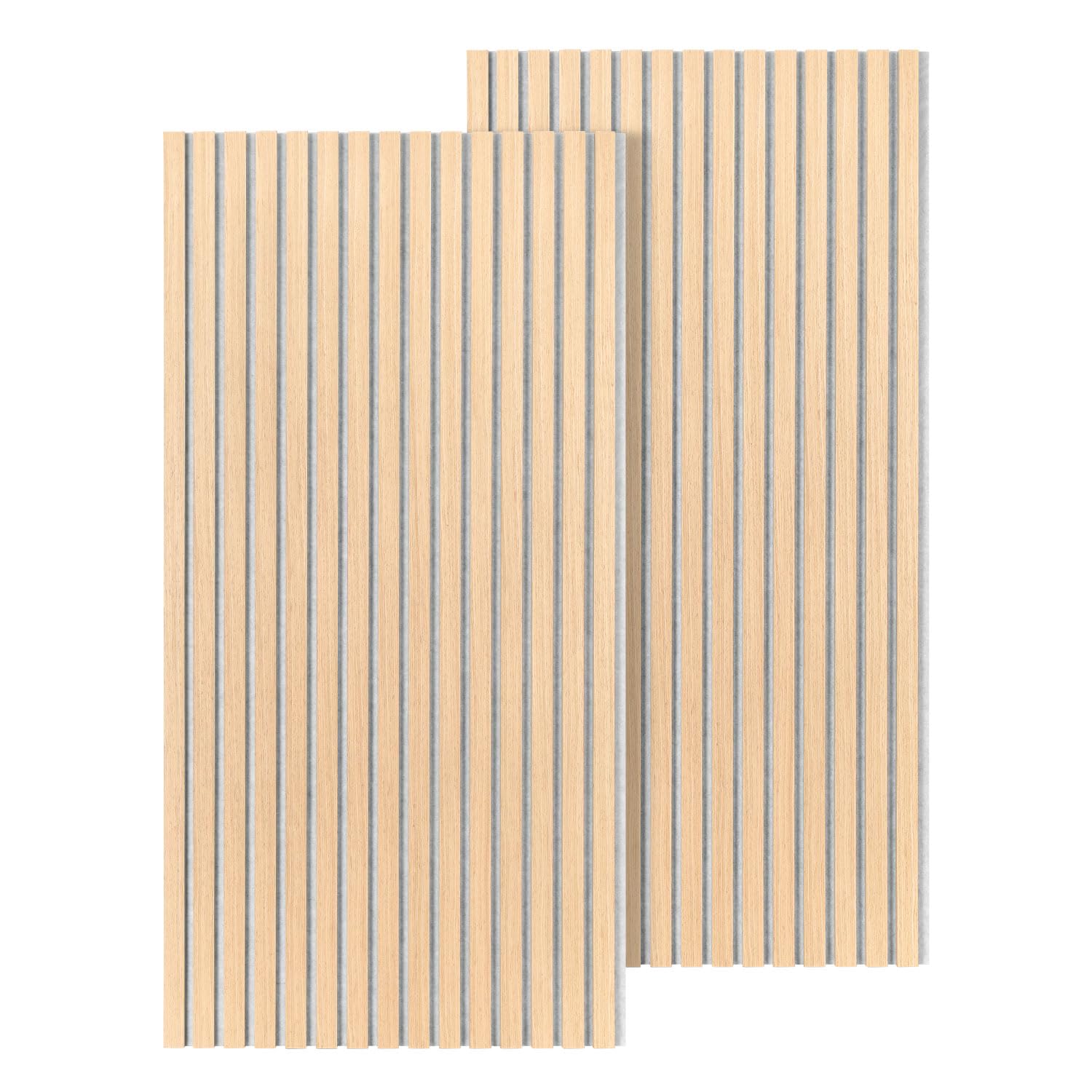 Panele akustyczne drewno 120 x 60 cm, zestaw 2 sztuk, biały dąb