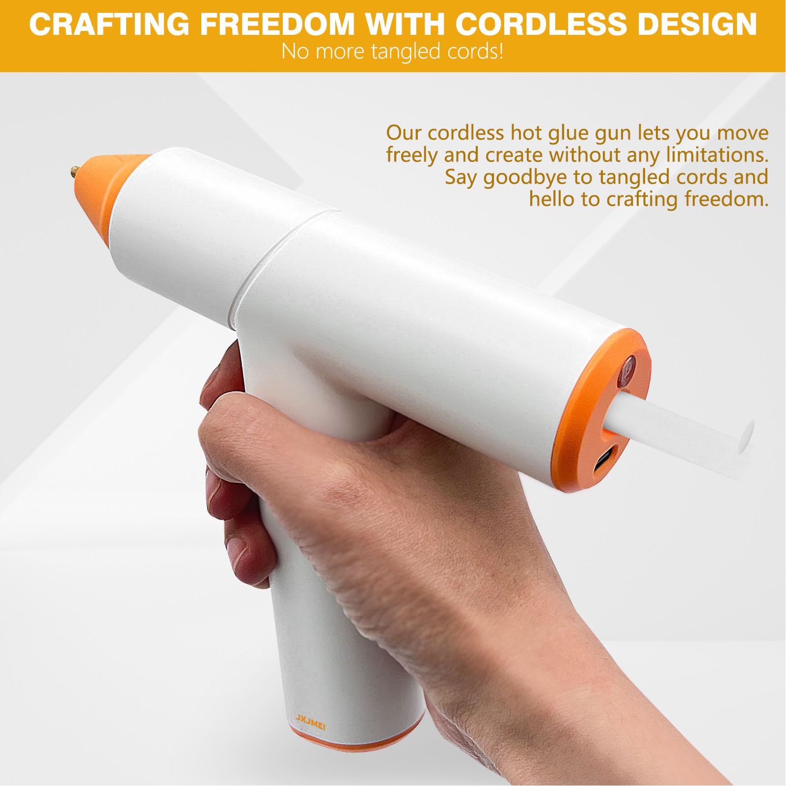 Hot Melt Gun Battery Powered Heat Gun With 20Pcs Glue Sticks Cordless Heating Gun for About 40 Seconds to Operate