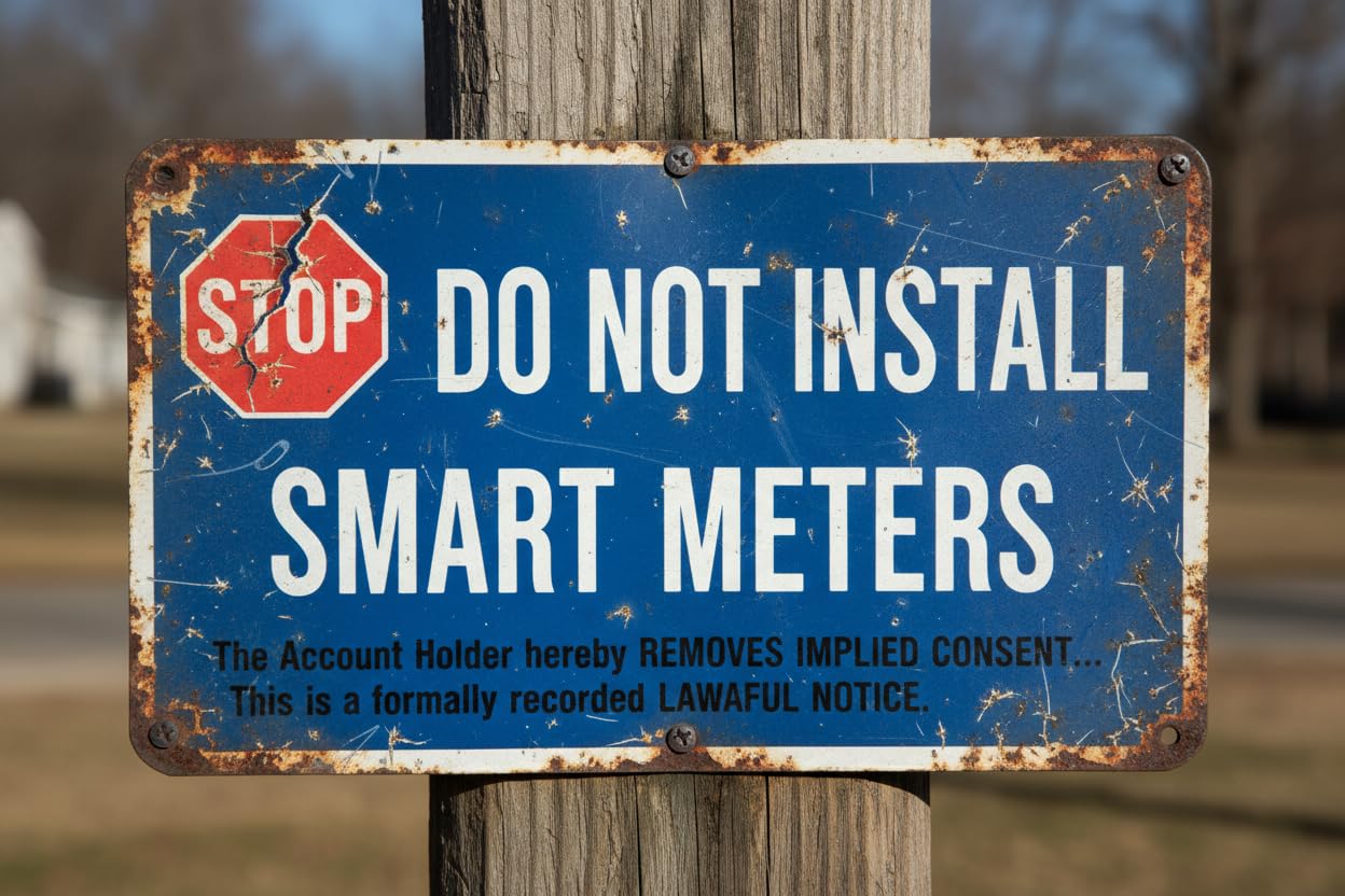 Wall Decor Stop Do Not Install Smart Meters Decal 8x12Inch Vintage Signs Aluminum Plates Printed