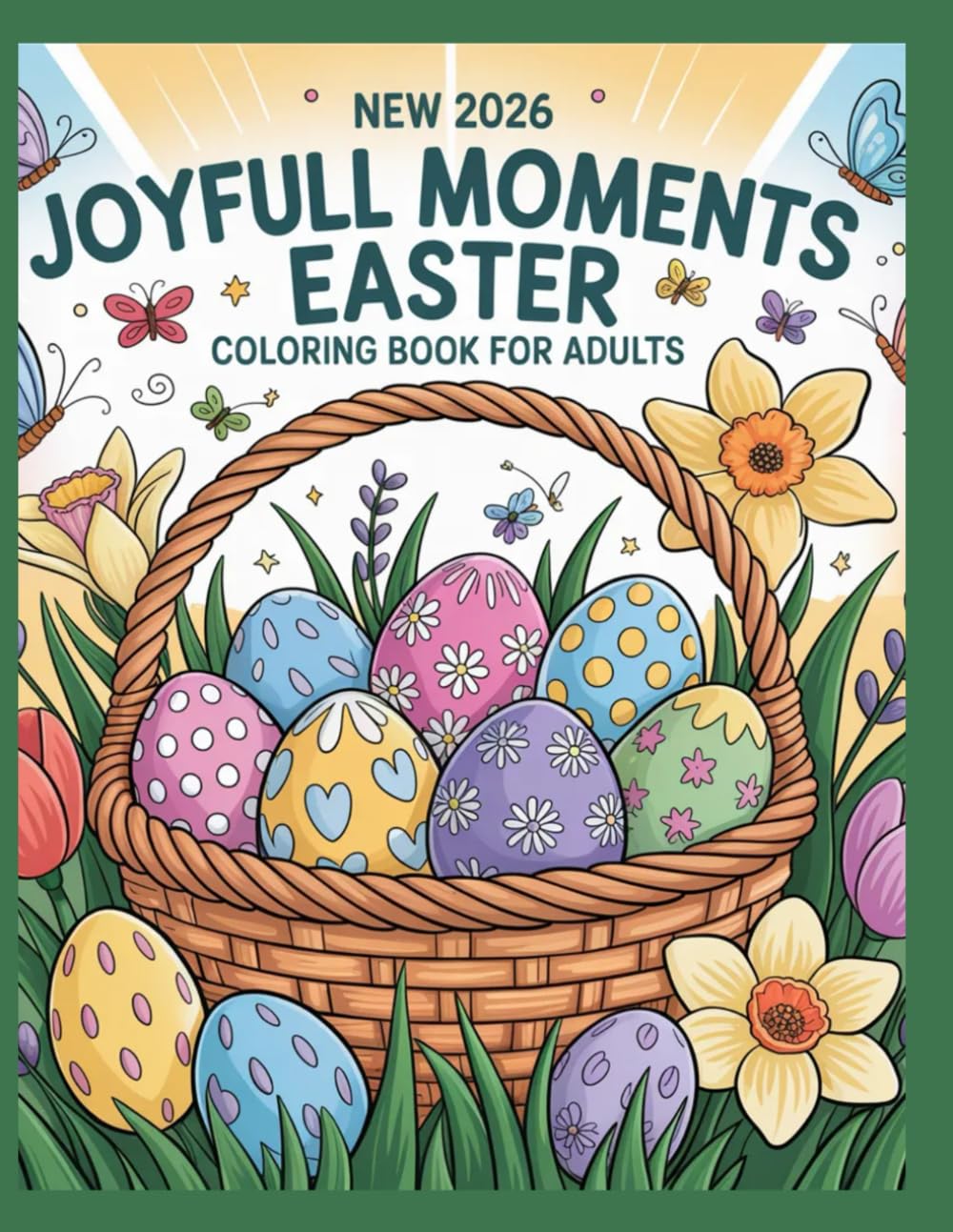 New 2026 Joyful Moments Easter Coloring Book for Adults: 43 Delightful Bunny, Flower & Egg Designs for a Calm and Happy Spring