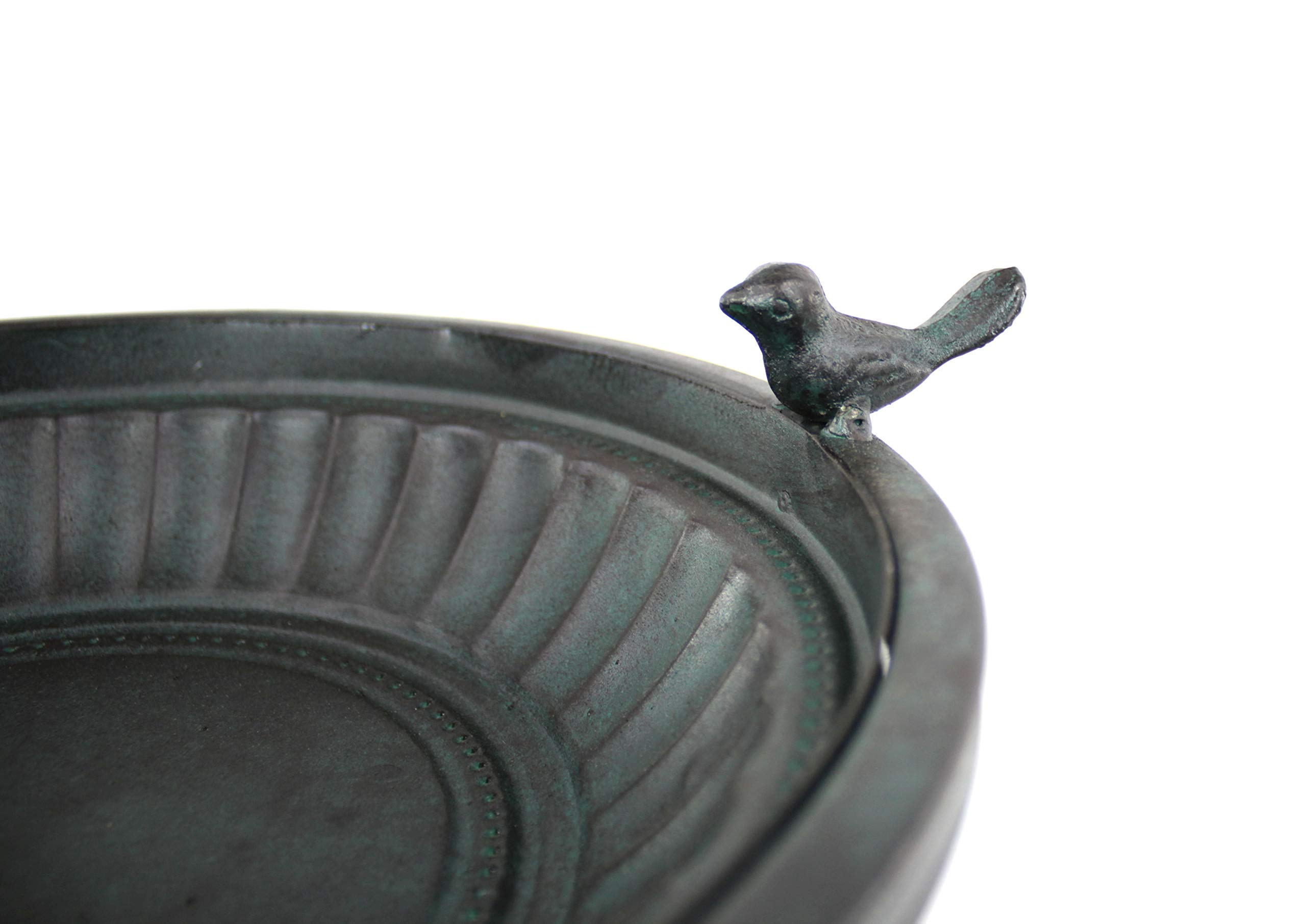DARO DEKO Metall Vogel-Tränke anthrazit 68cm Vogelbad Wassertränke Gartendekoration