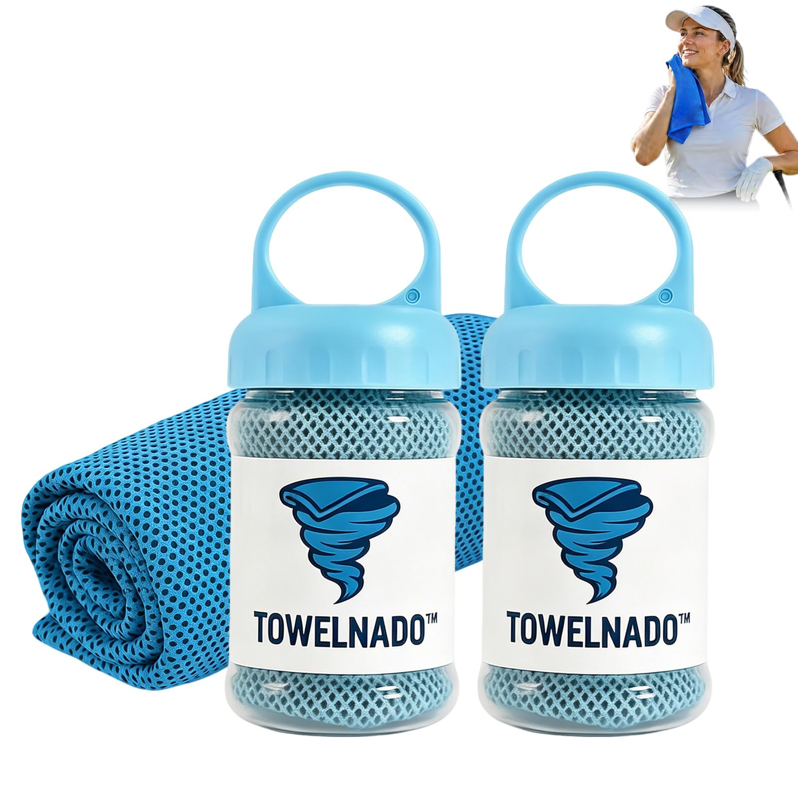 Towelnado Cooling Towel 40"x12", Ice Towel with Bottle for Hot Weather