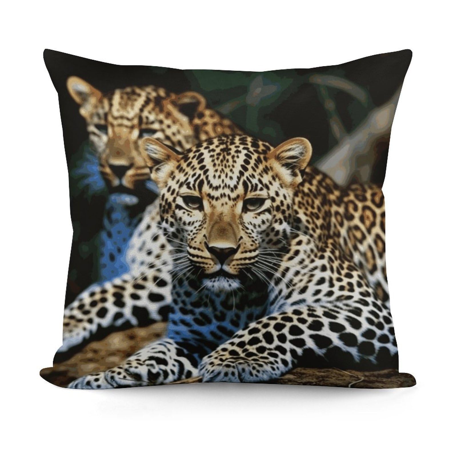 JTREHY Leopard Pillow Covers Decorative Throw Pillow Covers Soft Decor Couch Cushion Case Modern Square Pillow Cases Summer Pillow Cover for Sofa Living Room 18x18 in