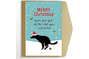 Dog Christmas Cards, Naughty Christmas Cards, Rude Christmas Card for Friend, Husband...