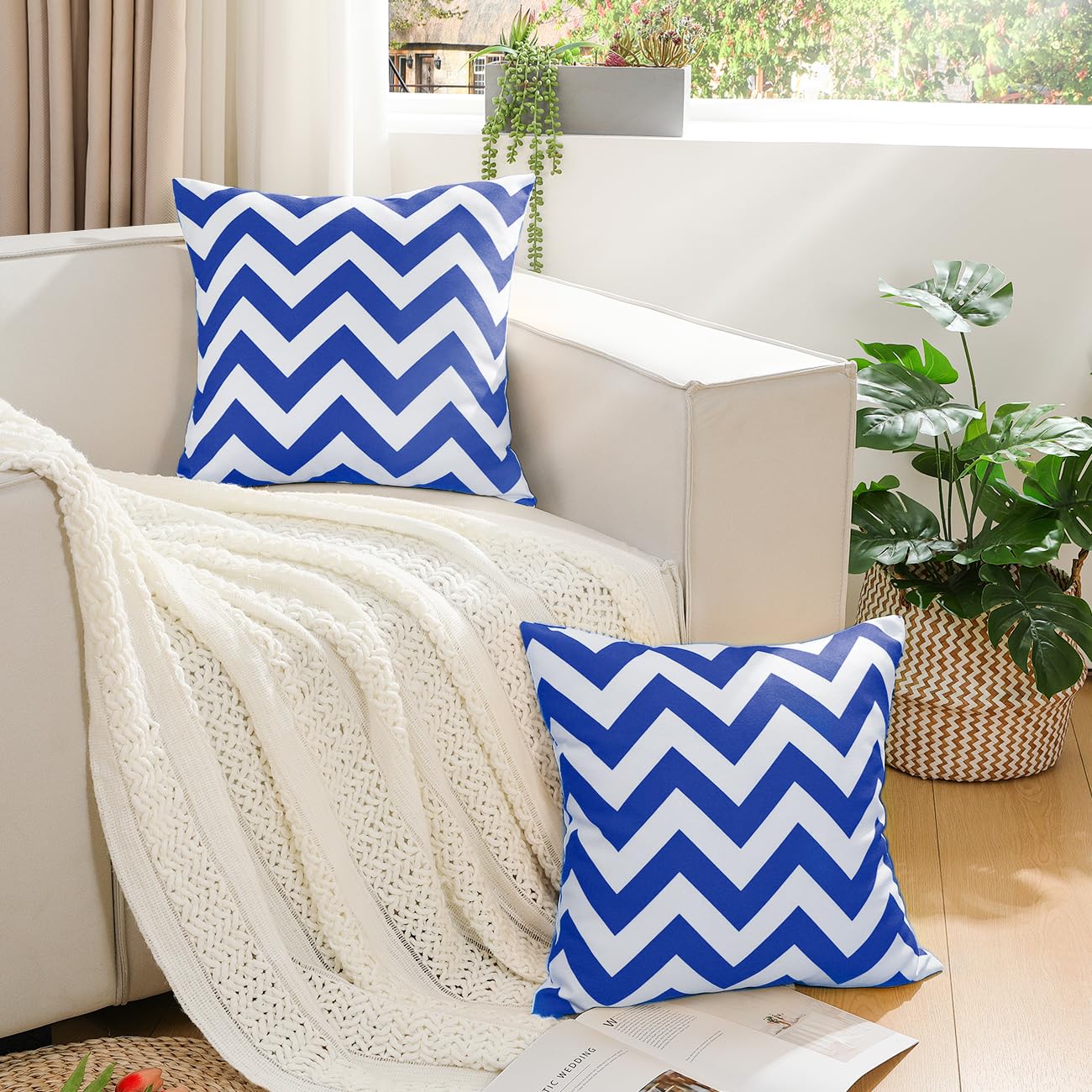 4 Copricuscini STARUBY 45x45cm - Tessuto Poliestere, Bianco, Per Divano E Camera - Foto 6