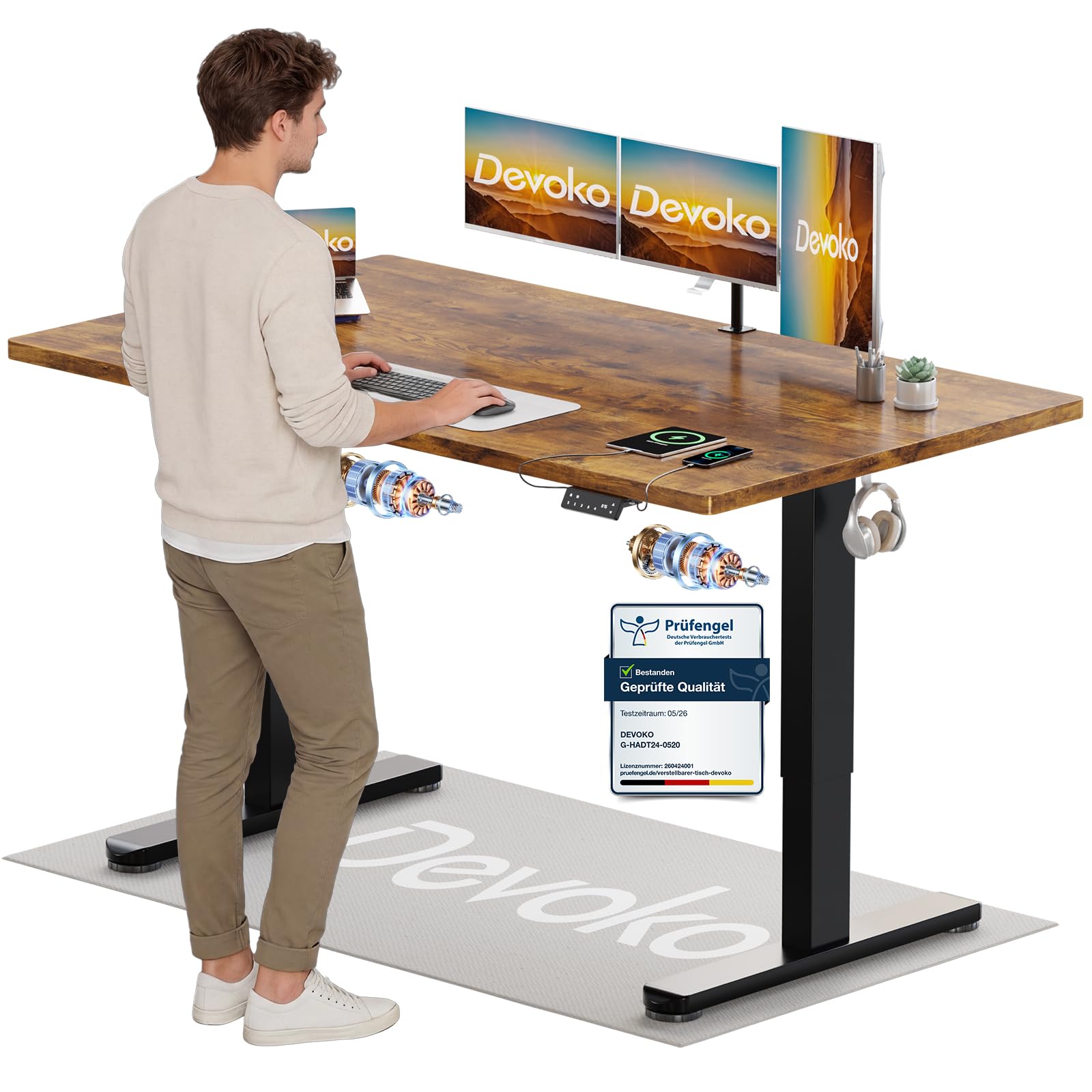 Devoko Höhenverstellbarer Schreibtisch - Perfekte Ergonomie für Dein Büro