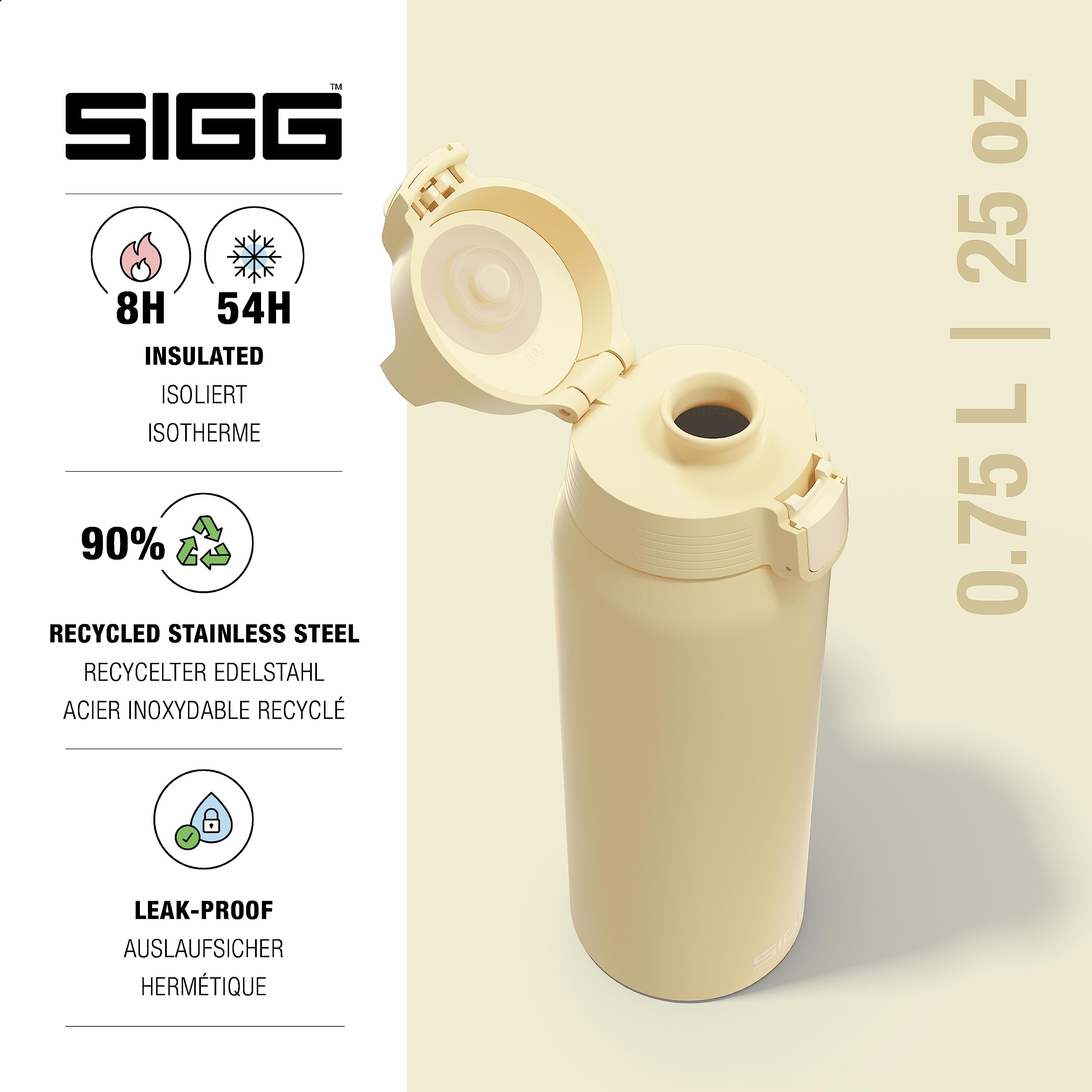 SIGG, Insulated Water Bottle, Shield Therm One, Suitable for Carbonated Beverages, Leakproof, Dishwasher Safe, BPA Free - Image 2