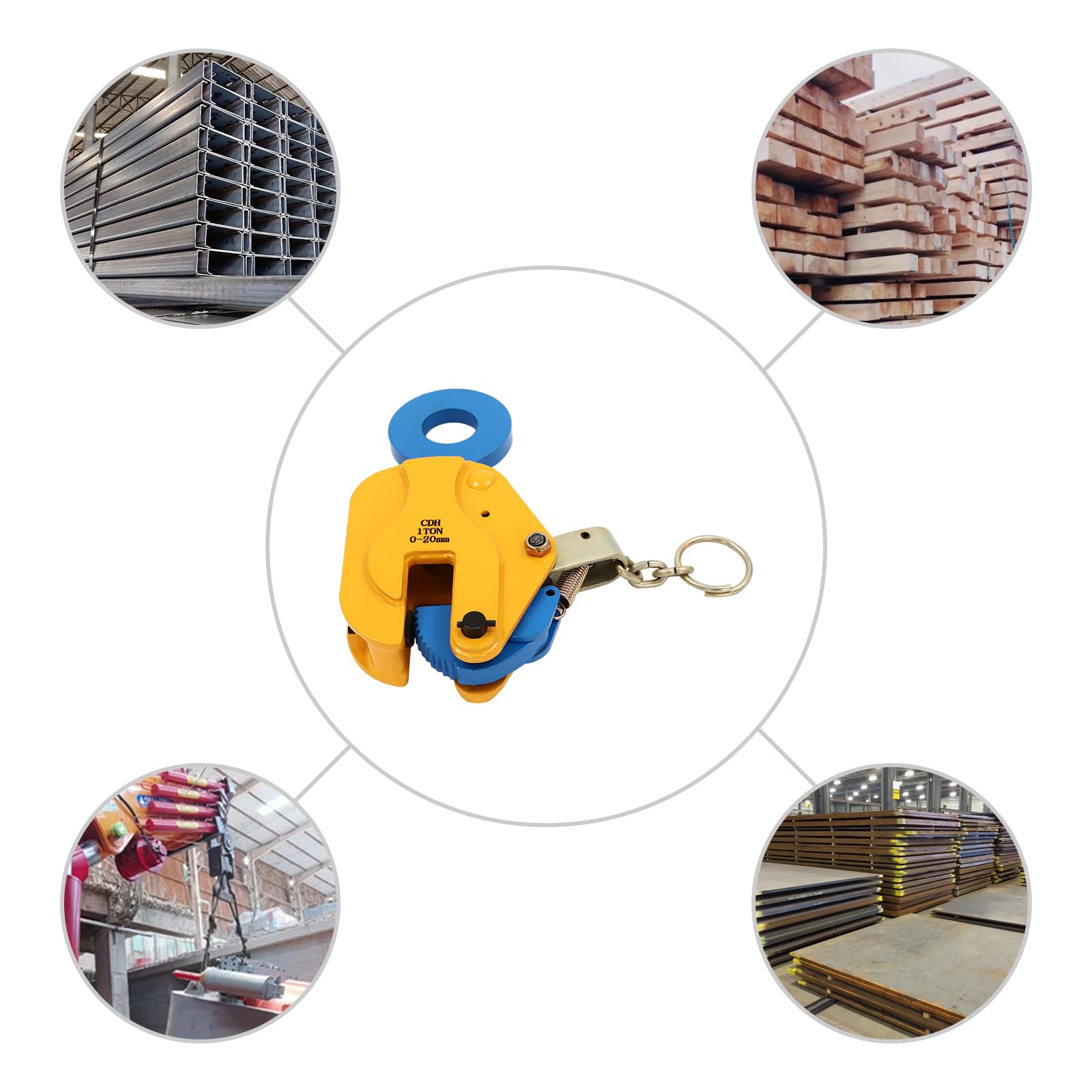 Pince de levage en tôle verticale GDSKR, 1T, jaune et bleu, pour plaque de charge lourde, levage et transport, industrielle