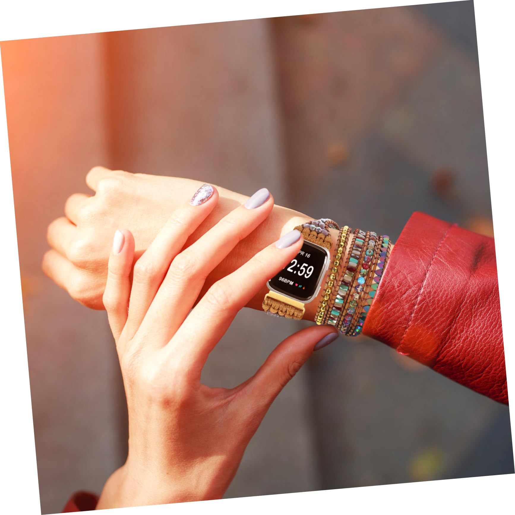 Gatuida 3 Pièces Bracelet Montre Remplacement Bracelet De Montre Perlé De Perlé Remplacer Pour Reloj Inteligente Cire