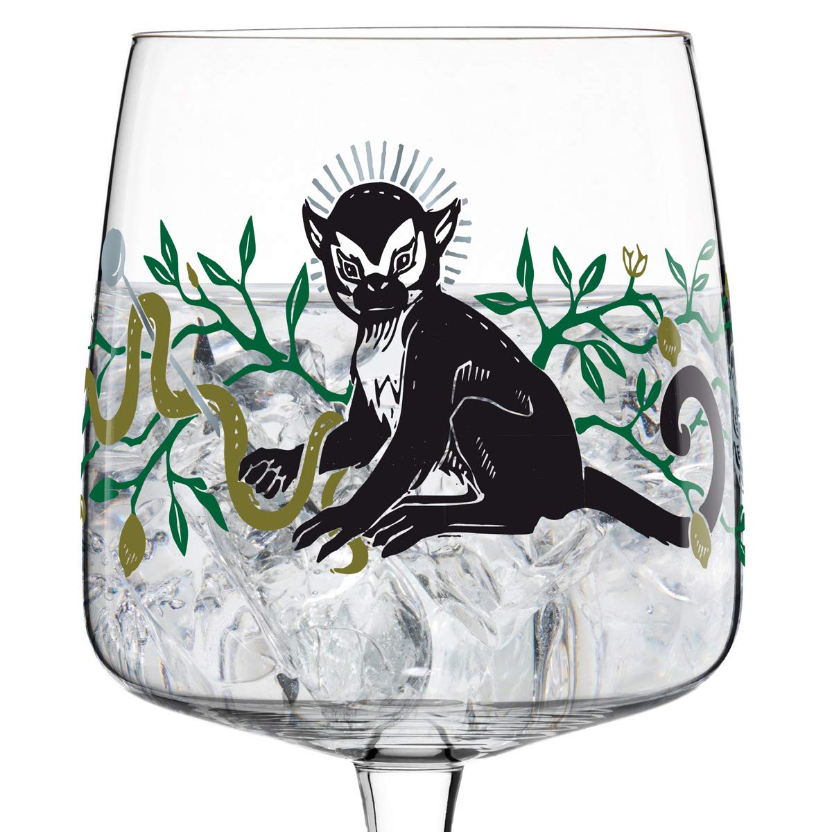 Ritzenhoff Gin Ginglas 2er Set Frühling 2020 von Karin Rytter Affe und Hase mit Glasreinigungstuch