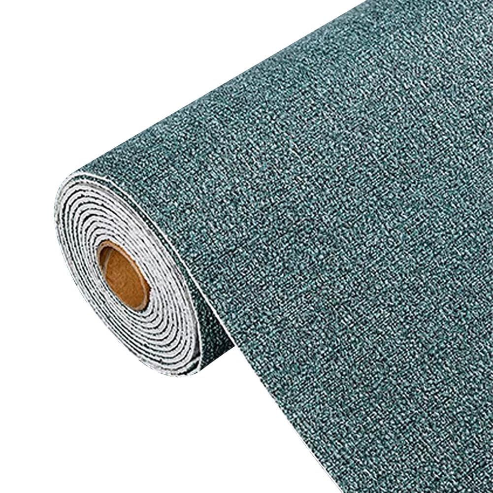 Papel pintado autoadhesivo impermeable de 50 cm x 2,8 m en lino 3D verde oscuro para el hogar