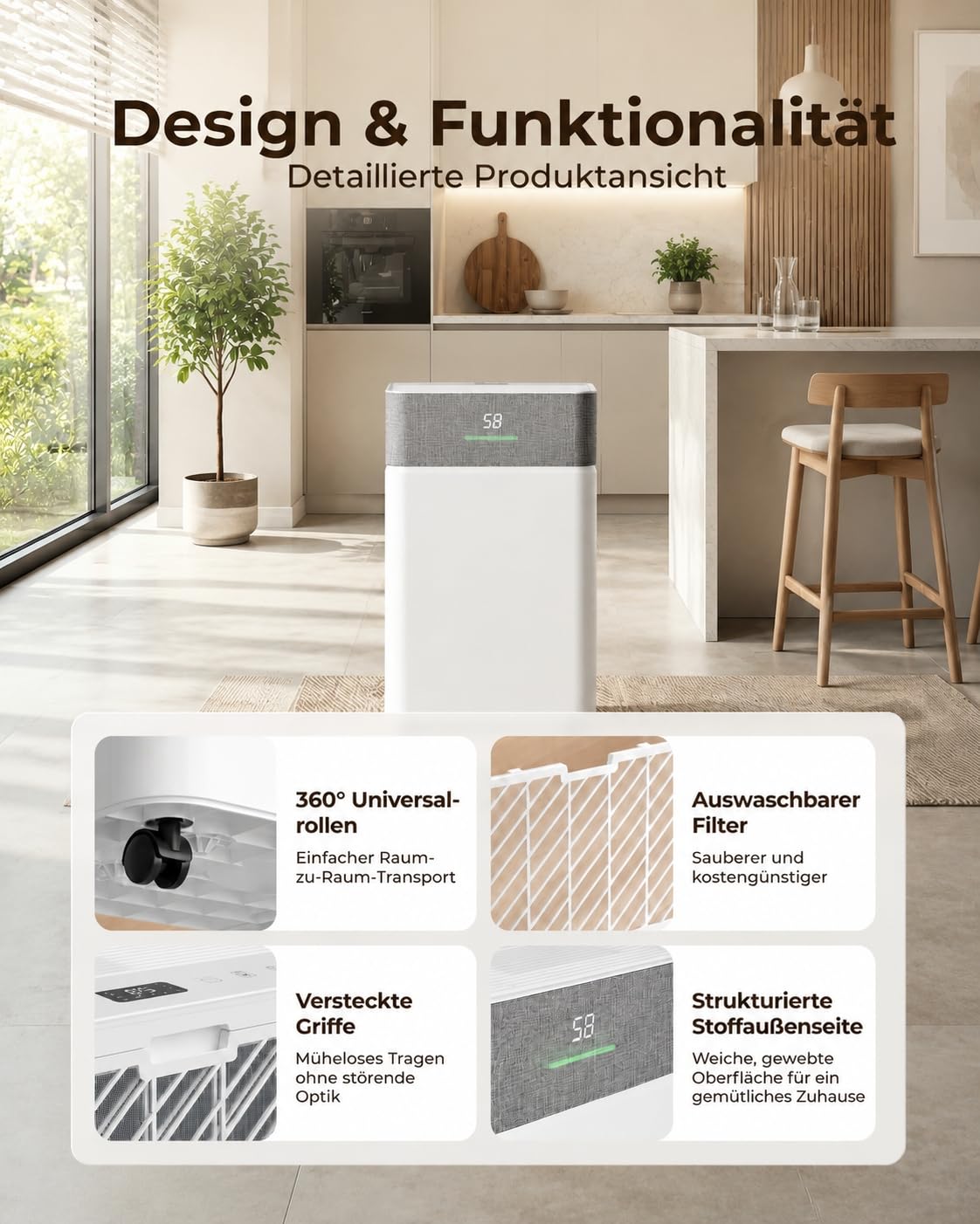 JUMMICO Luftentfeuchter 20L/Tag Smart WLAN Timer
