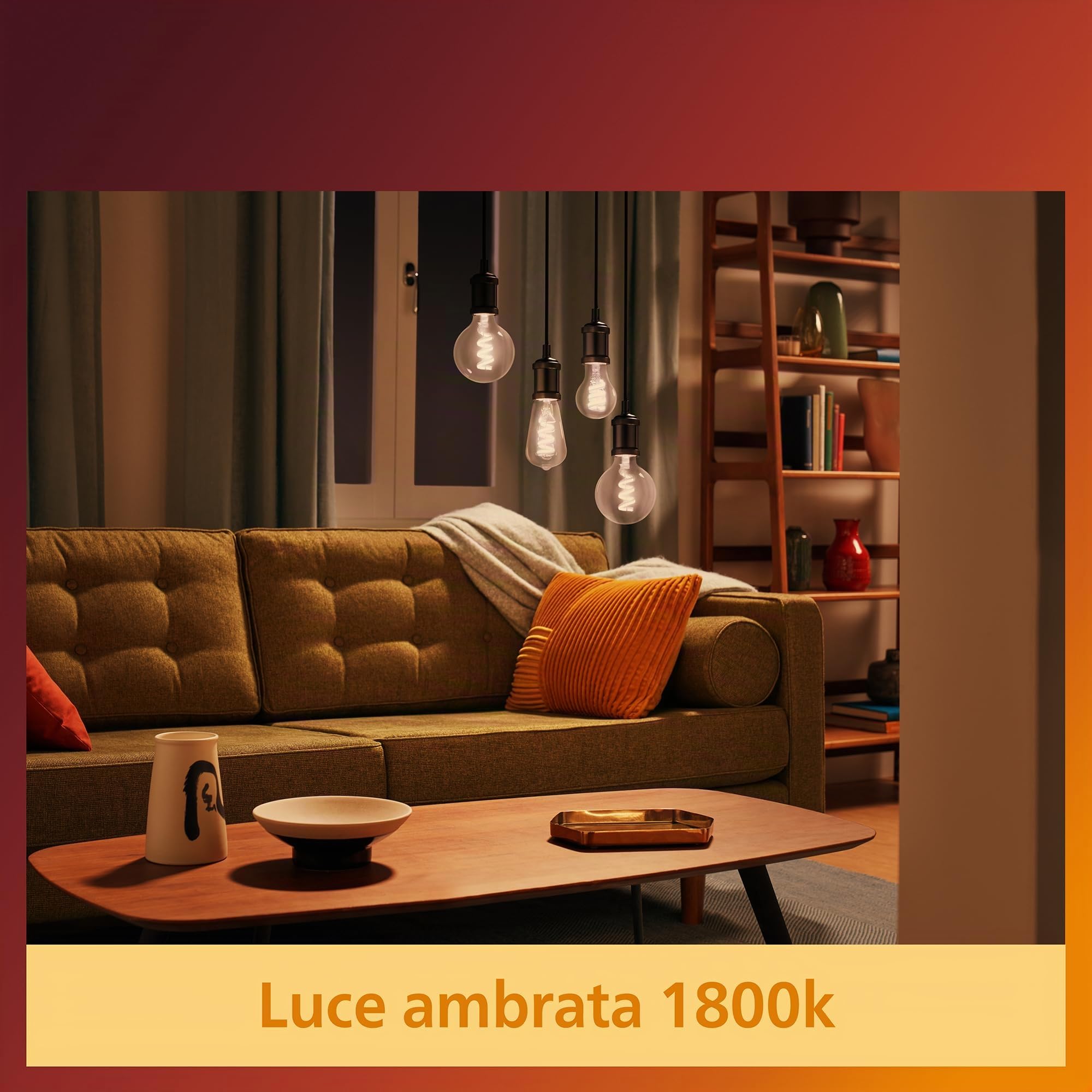 Philips LED Vintage Lampadina Edison a Filamento Gold, 40W, E27, Luce Bianca Calda, Non Dimmerabile