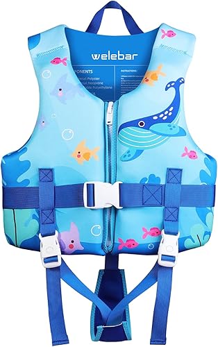Miniatura 9 de Chaleco de natación para niños, flotadores para niños pequeños con correa de seguridad ajustable, ayudas de natación, flotador infantil, traje de