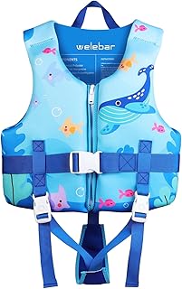 Kids Swim Vest, Toddler Floaties with Adjustable Safety Strap Swimming Aids Child Float Swimsuit for Boys and Girls Age 2-10 Years Old/22-88lbs