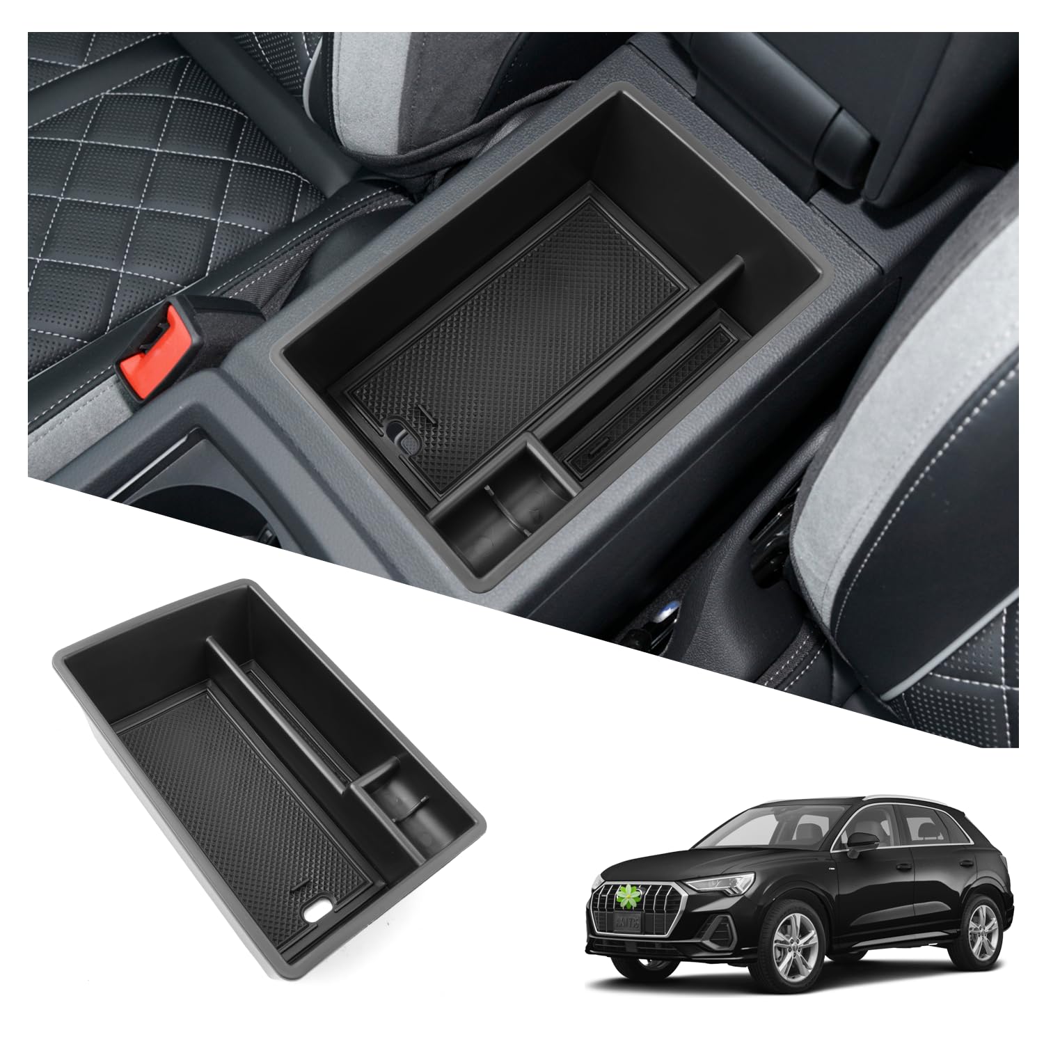 Soporte de contenedor para Audi Q3, caja de almacenamiento con Soporte de contenedor para Audi Q3, caja de almacenamiento con