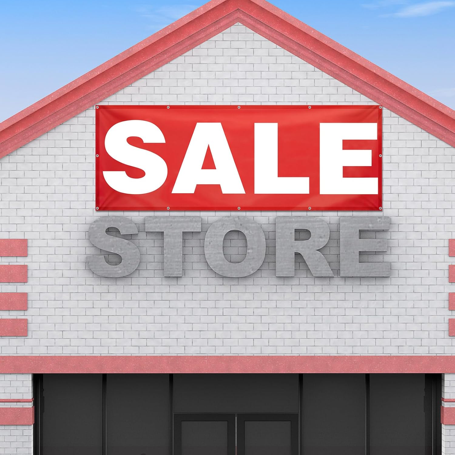 HunnmingRe 2 Pack 3x8 Feet Large Sale Banner Vinyl Sign for Retail Store Reusable Weatherproof Signs with Metal Grommets Outdoor Indoor Advertising Business Marketing Store Office Yard