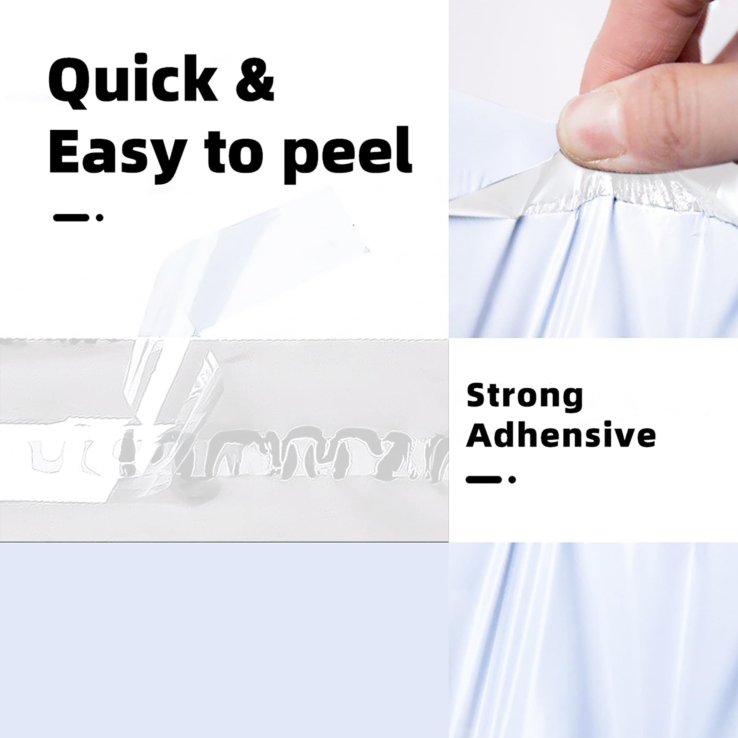 POLYSELLS Buste per spedizioni in polietilene, con forte chiusura adesiva, impermeabili e resistenti agli strappi, per abbigliamento, libri e accessori (bianco x argento, 48 x 61 cm, 100 pezzi)