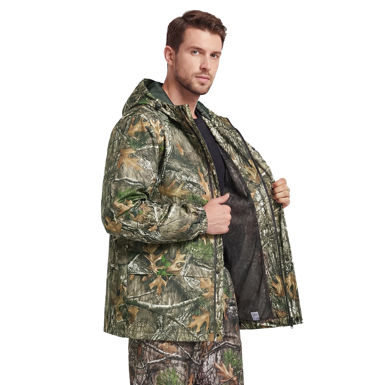 LOOGU Poncho de pluie, imperméable à motif camouflage, tapis de sol
