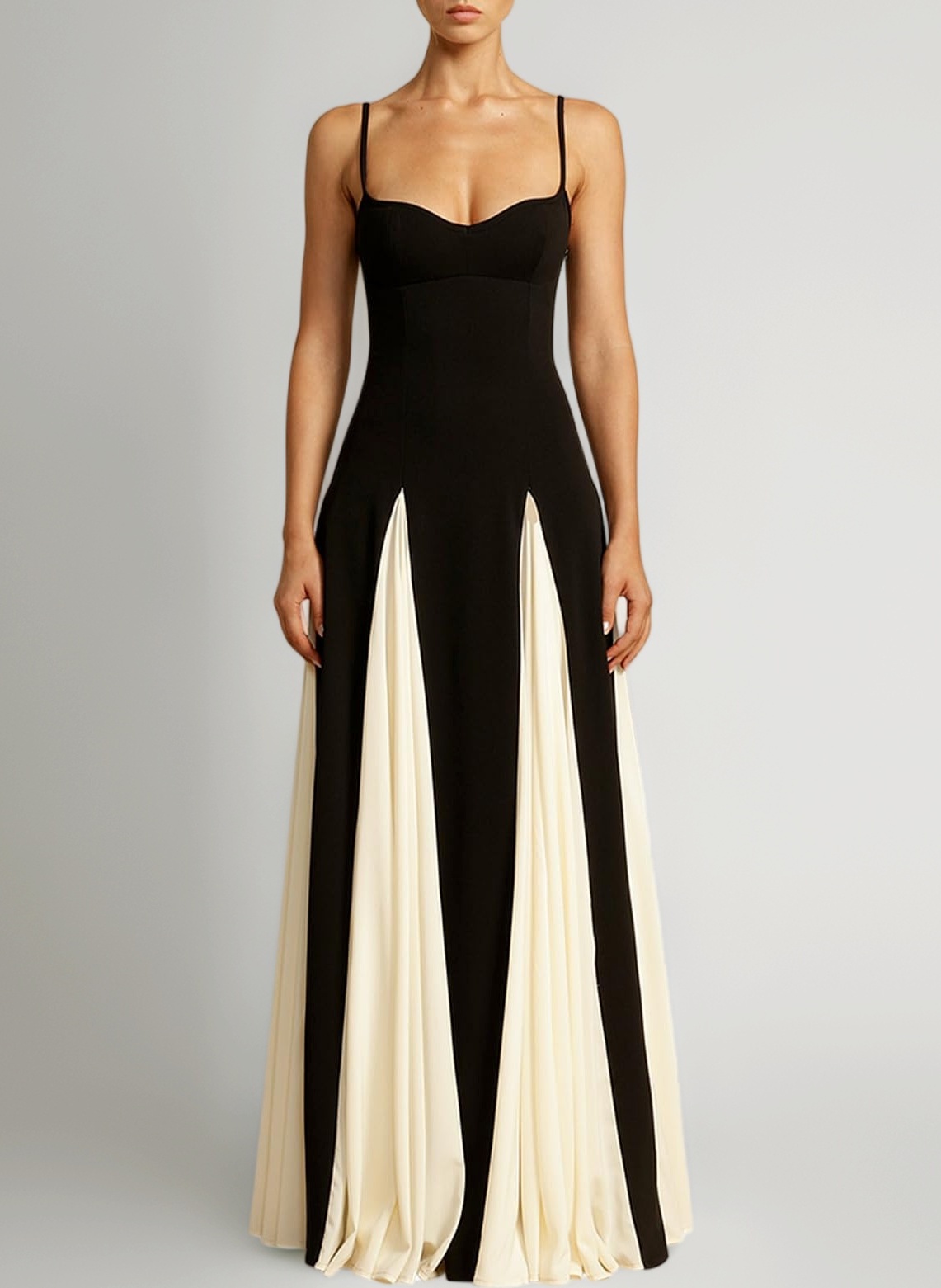 Alaurbeauty Womens Summer Maxi Dresses Sweetheart Neckline Spaghetti Strap Long Dress Casual Vacation Beach Dress (Black, M)