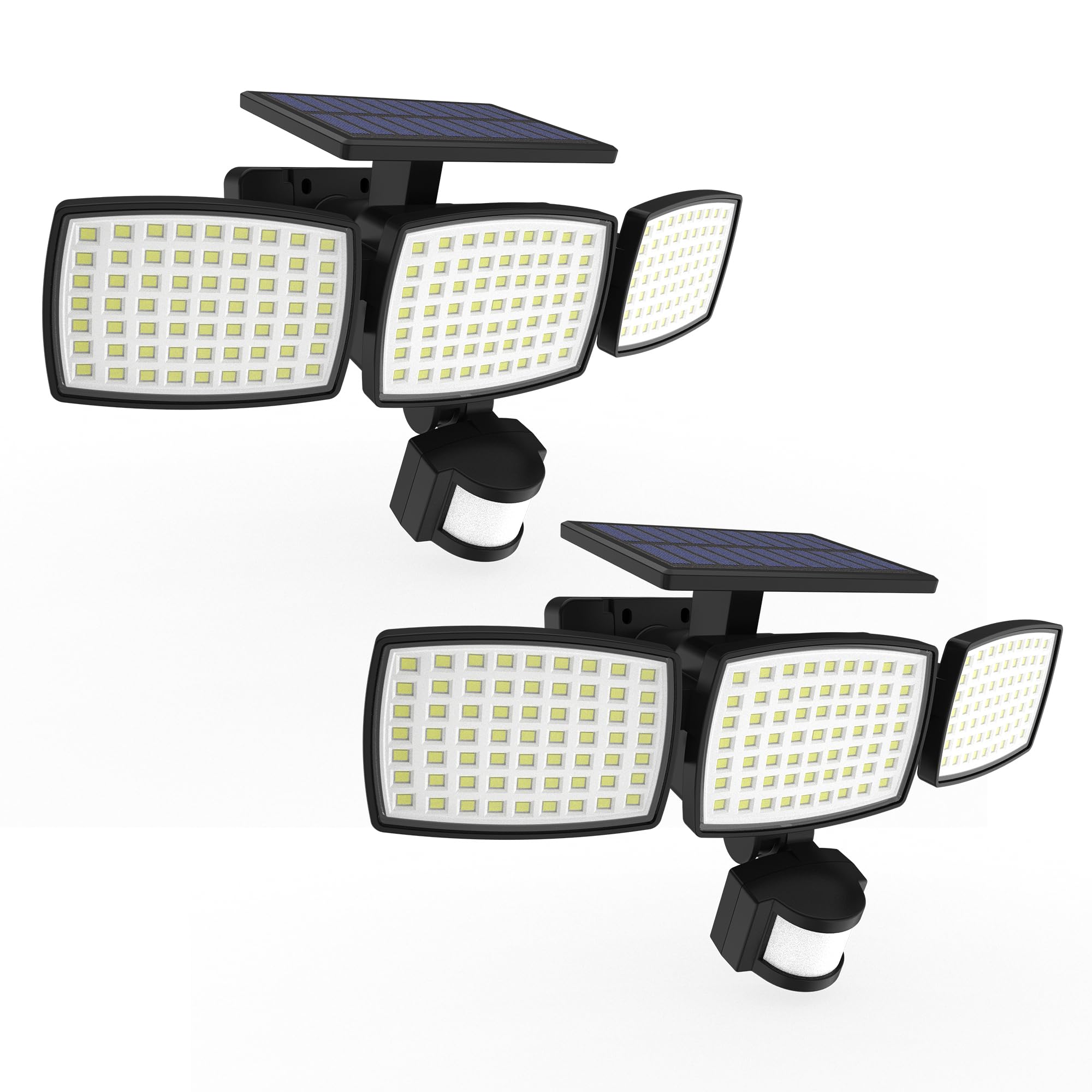 Lumisky Lot de 2 projecteurs solaires éclairage puissant avec détecteur de mouvement LED blanc froid à fixer 2x SPARKY H13cm