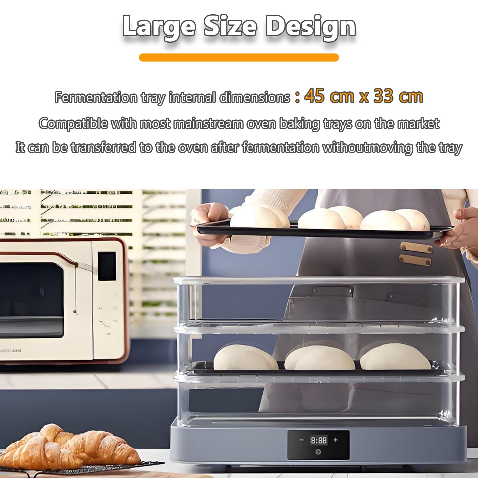 Caja De Fermentación Eléctrica for Masa Madre De 40l Caja De Fermentación De Pan De Gran Capacidad Con Temperatura Y Temporizador Ajustables Fermentador Digital for Panadería Casera