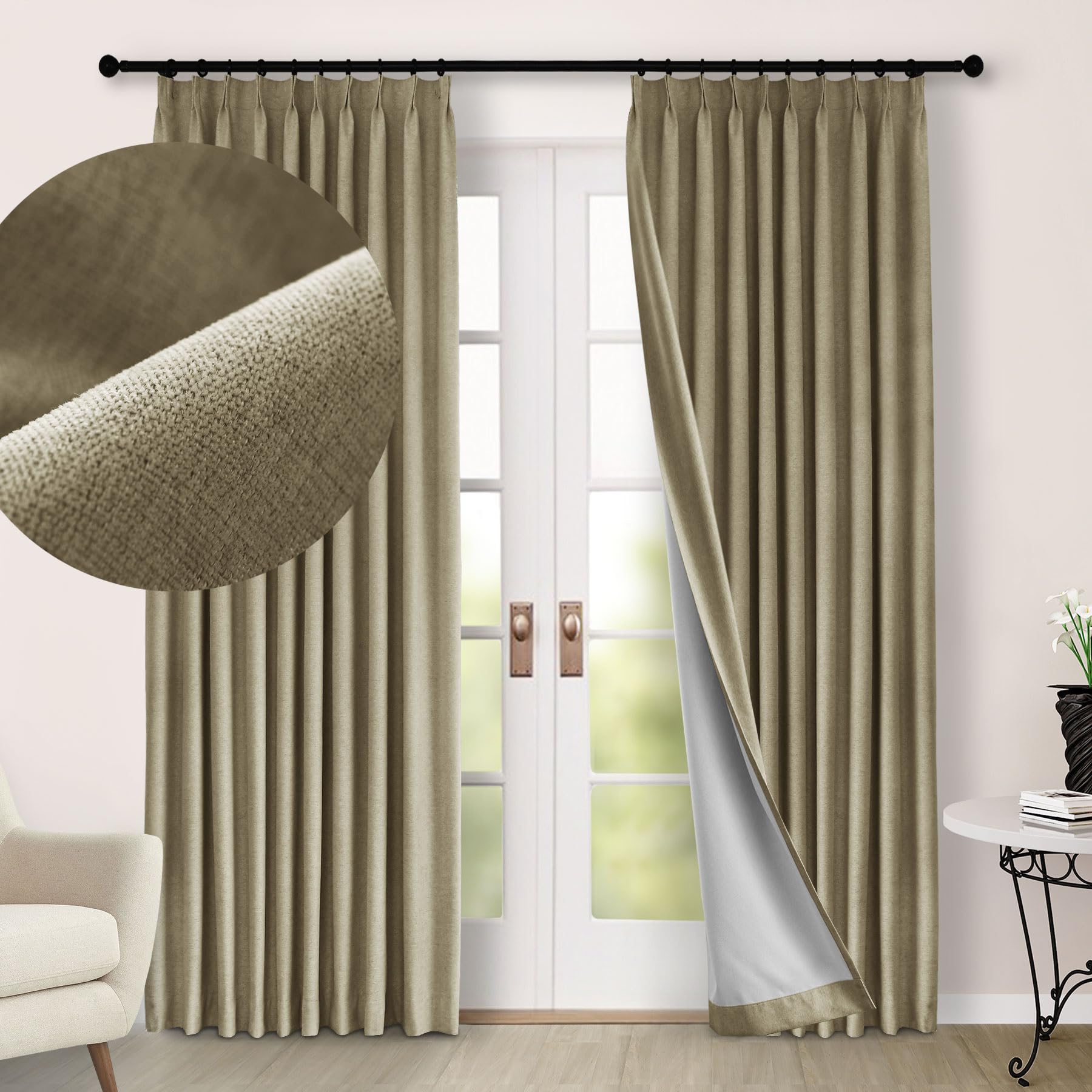Rideau antibruit chenille pour retrouver un sommeil réparateur 132x213cm