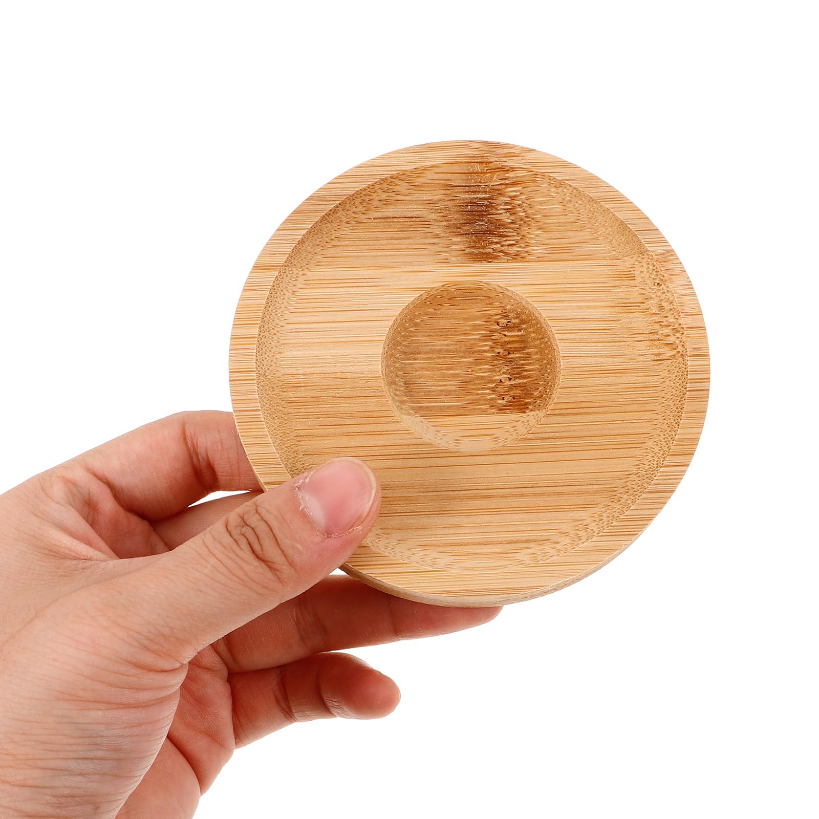 VOSAREA 1set Cup Base Wine Glasses Wine Cups Table Coasters Cup Pad Rotation Glass Cup Mat Wine Coaster Rotating Whiskey Glass Coaster Mat Cup Mat for Drinks Khaki 2pcs - Image 4