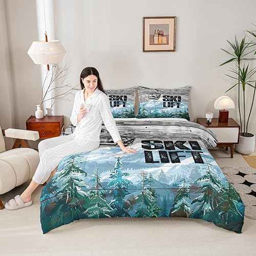 Miniatura 15 de Castle Fairy Juego de edredón de hongos, tamaño matrimonial, juego de ropa de cama de 3 piezas para decoración de habitación de niños y niñas, juego