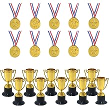 XZSKD 20 Pcs Mini Trophy Cup and Medals, Gold Plastic Trophies and Awards for Kids, School Competition Rewards, Sports Events, Party Favors, Confidence Boosters