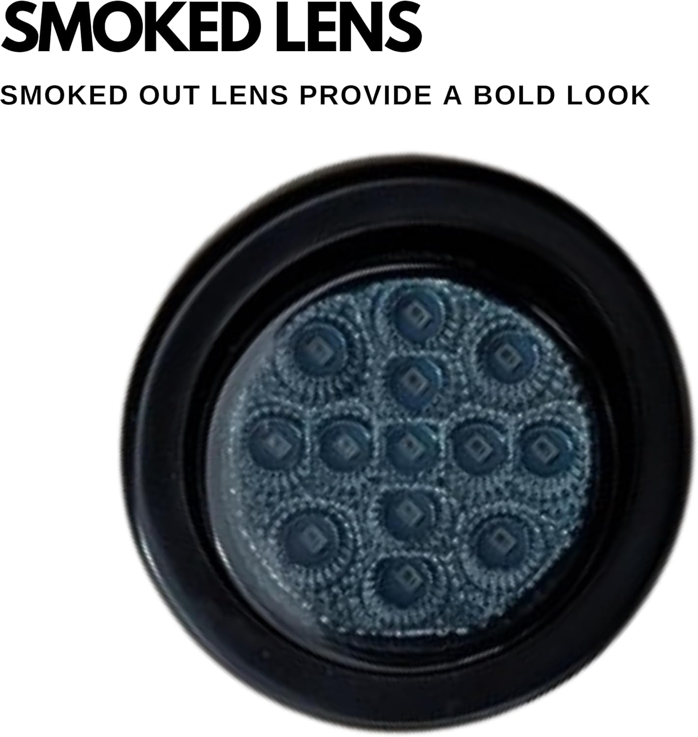 2" Round Smoked Lens 5x Red 13 LED Light Side Marker Clearance Reflector Rubber Grommet + Removable 2 Wire Pigtail Plug Waterproof Trailers RV's Trucks Off Road Dump Truck 12V