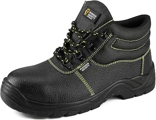 VIP Unisex's Squall Safety Boots Waterproof Shoes Leather Steel Toe Cap & Steel Midsole Working Ankle Lightweight Footwear S3 SRC