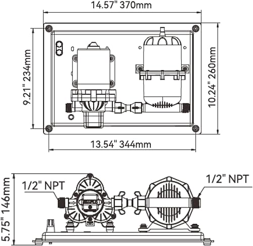Miniatura 7 de SEAFLO Sistema de Bomba de Agua y Tanque Acumulador Serie 33 - 115V, 3,3 GPM, 45 PSI, Tanque de 0,2 Galones | Reduce el Ciclado | Para Uso Marino,