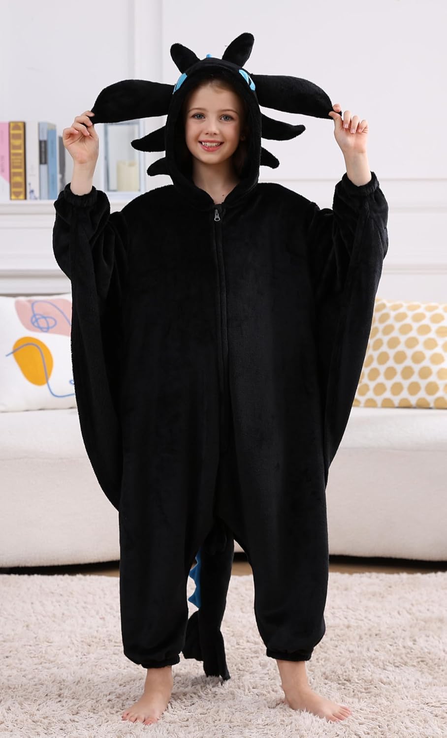 Unisex Children Animal Onesie Pajamas, Kids Flannel Halloween Costume Christmas Pajamas For Girls and Boys 4-13Y - Image 2