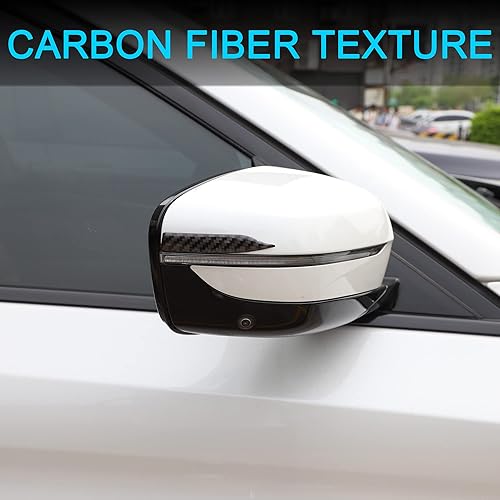 Miniatura 5 de TOMALL Calcomanías universales de fibra de carbono para visión trasera de automóvil, bordes antiarañazos, borde de puerta de automóvil, tira