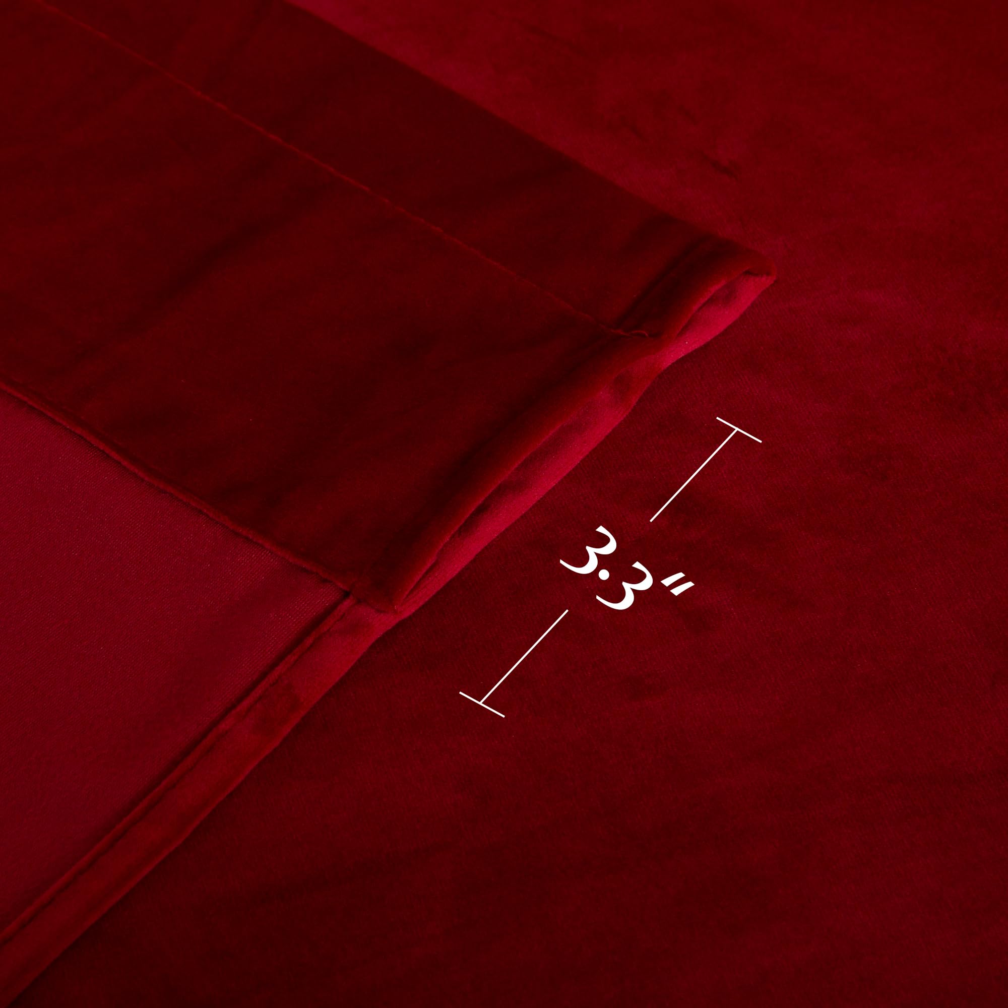 StangH Tende in velluto rosso con pompon – lussuose tende termiche isolate per la camera da letto, soggiorno, luce che bloccano la privacy, per teatro, W52 x L84, 2 pannelli e fermatenda