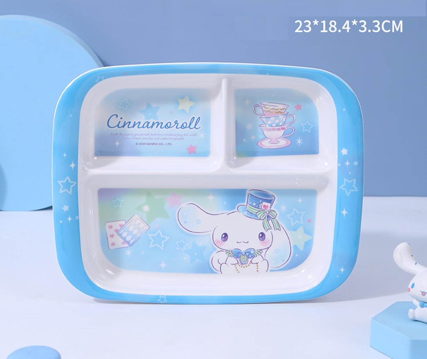 Cinnamoroll Gentleman Dinnerware Flatware Meal Set – Plate Bowl Cup Fork Spoon, 5 pieces