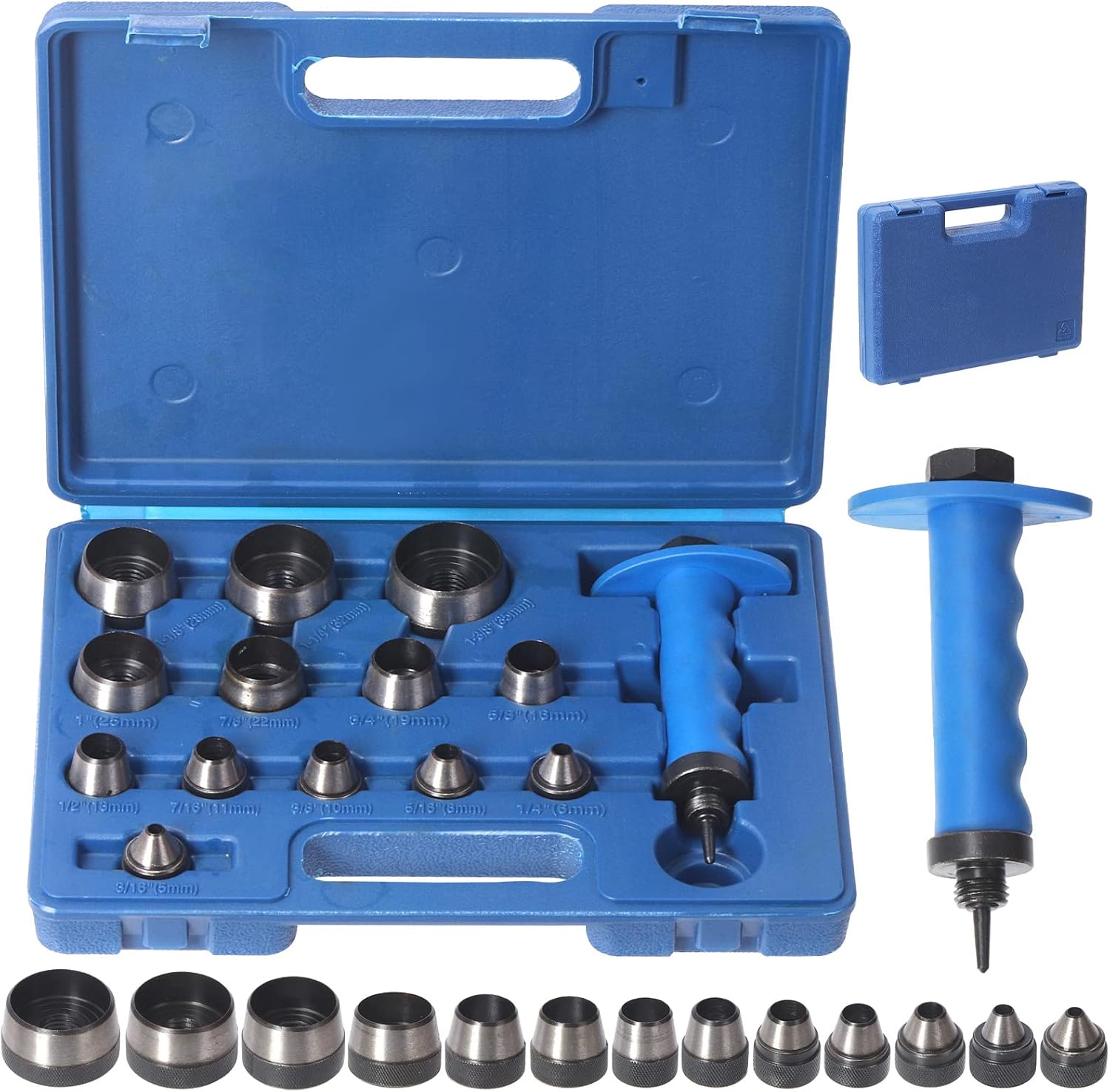 Swpeet 14Pcs 14 in 1 Gasket Hollow Punch Kit, Leather Punches Tools