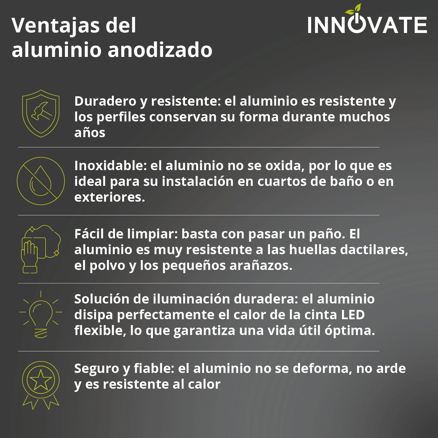 INNOVATE Perfil Aluminio Tira LED 45º Esquina 2m con Difusor [2000 x 17,5 x 17,5 mm para Tiras LED hasta 11 mm] iluminacion Cocina estanteria Armario (11mm Silver-traslucido, Set 5)