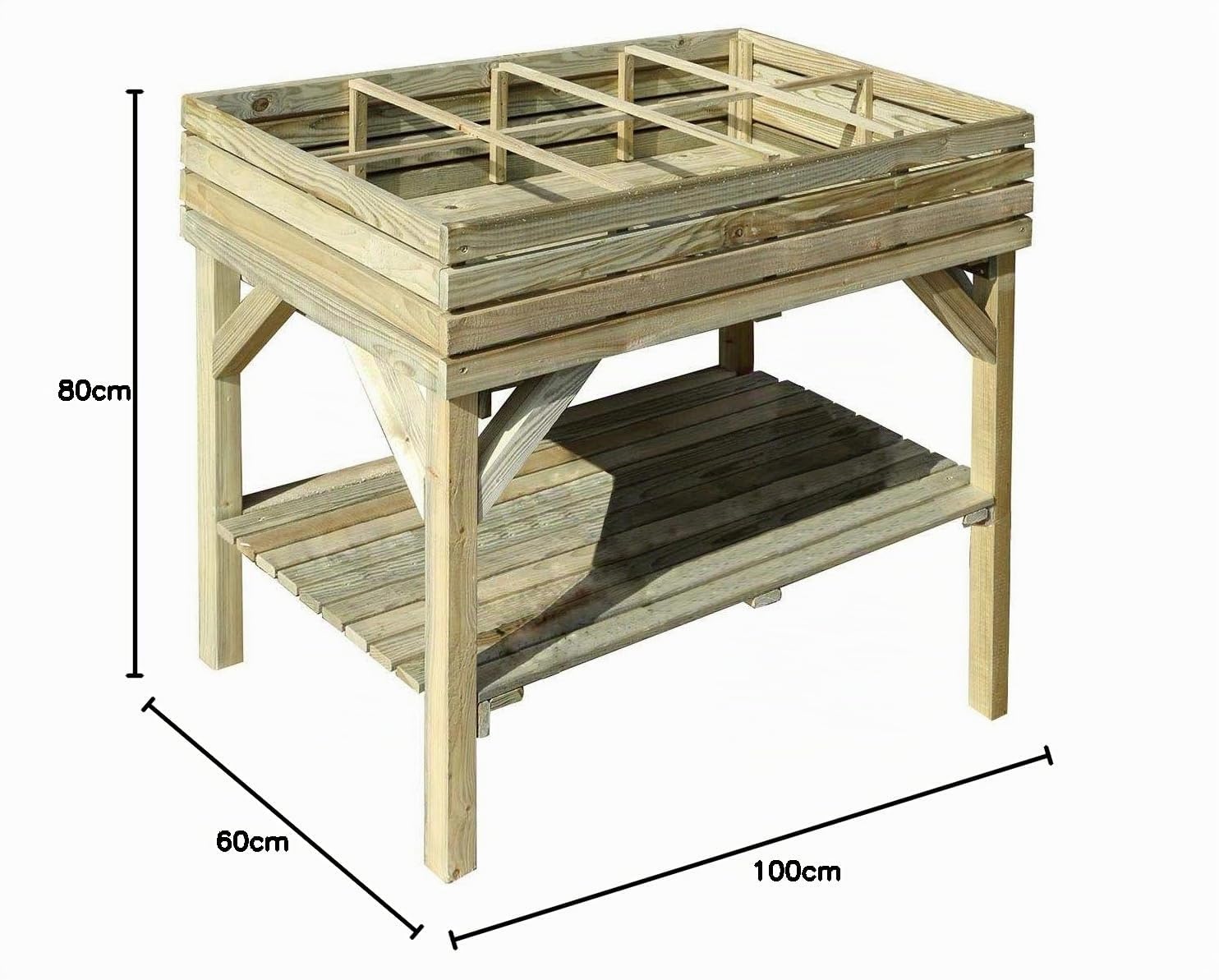 Jardipolys Carré Potager surélevé 8 Cases KÜB - 100 L - Cerland