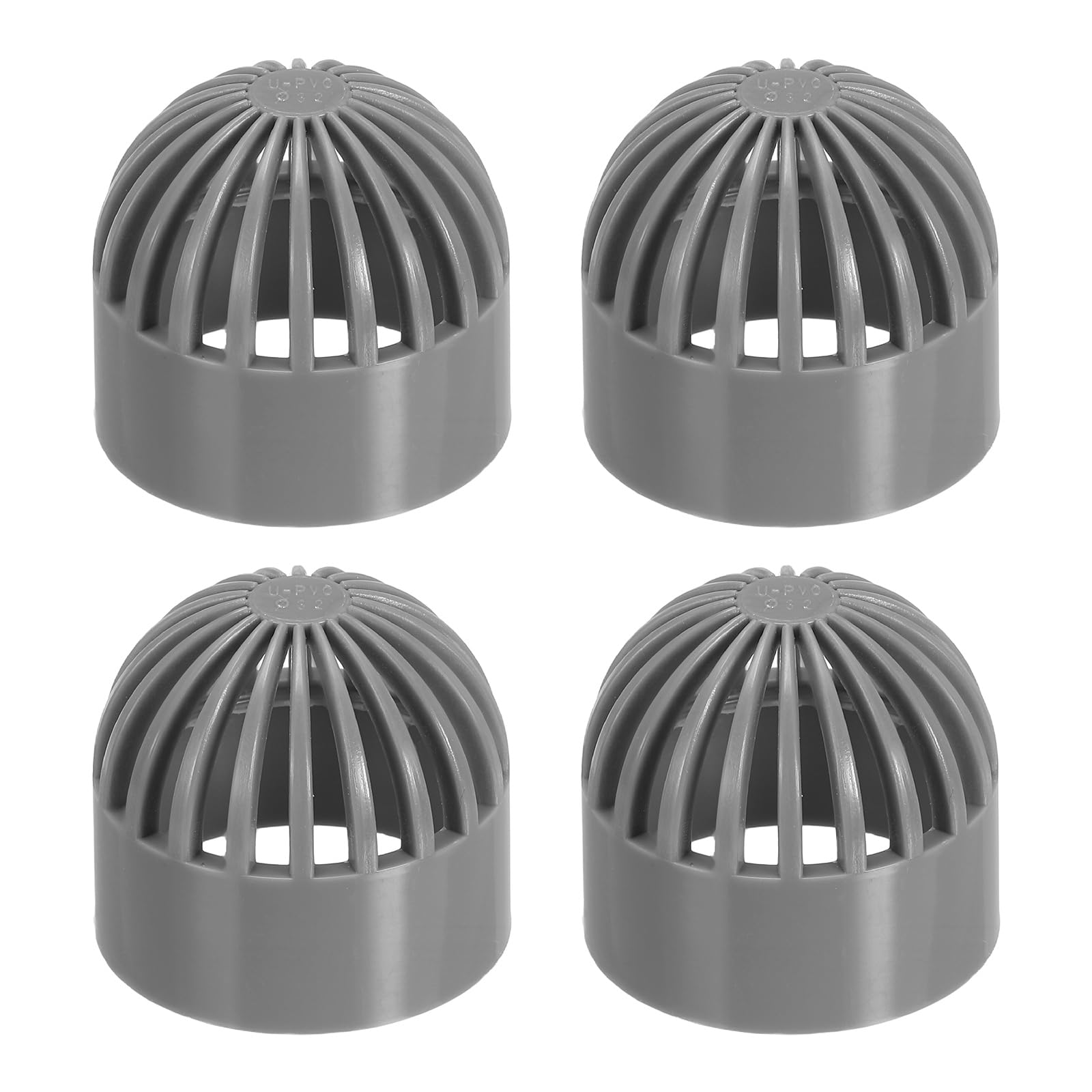 PATIKIL 1.3 Inch (32mm) Fish Cover Permeable Cap, 4 Pcs PVC Breathable Cap Aquarium Guard Fish Tank Intake Cover, Gray