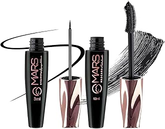 MARS Ultra Curl Fabulash Mascara And MARS Glossy Liquid Eye Got This Eyeliner Combo For Dazzling Eyes | Long Lasting | Intense Black Pigmentation & Waterproof Formula
