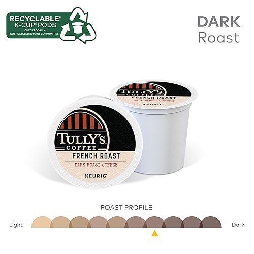 Miniatura 84 de Tully's Coffee Italian Roast, Keurig Cápsulas K-Cup de una sola porción, café tostado oscuro, 72