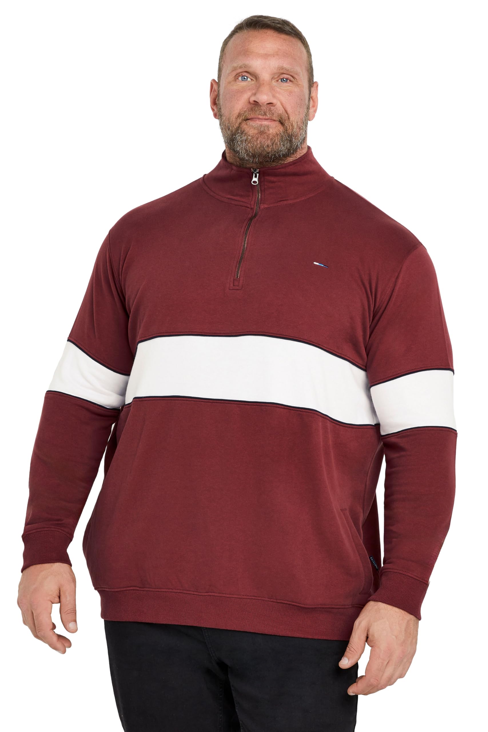 BadRhino Quarter Zip Sweatshirt - Burgundy - Men's 4XL Cotton Blend