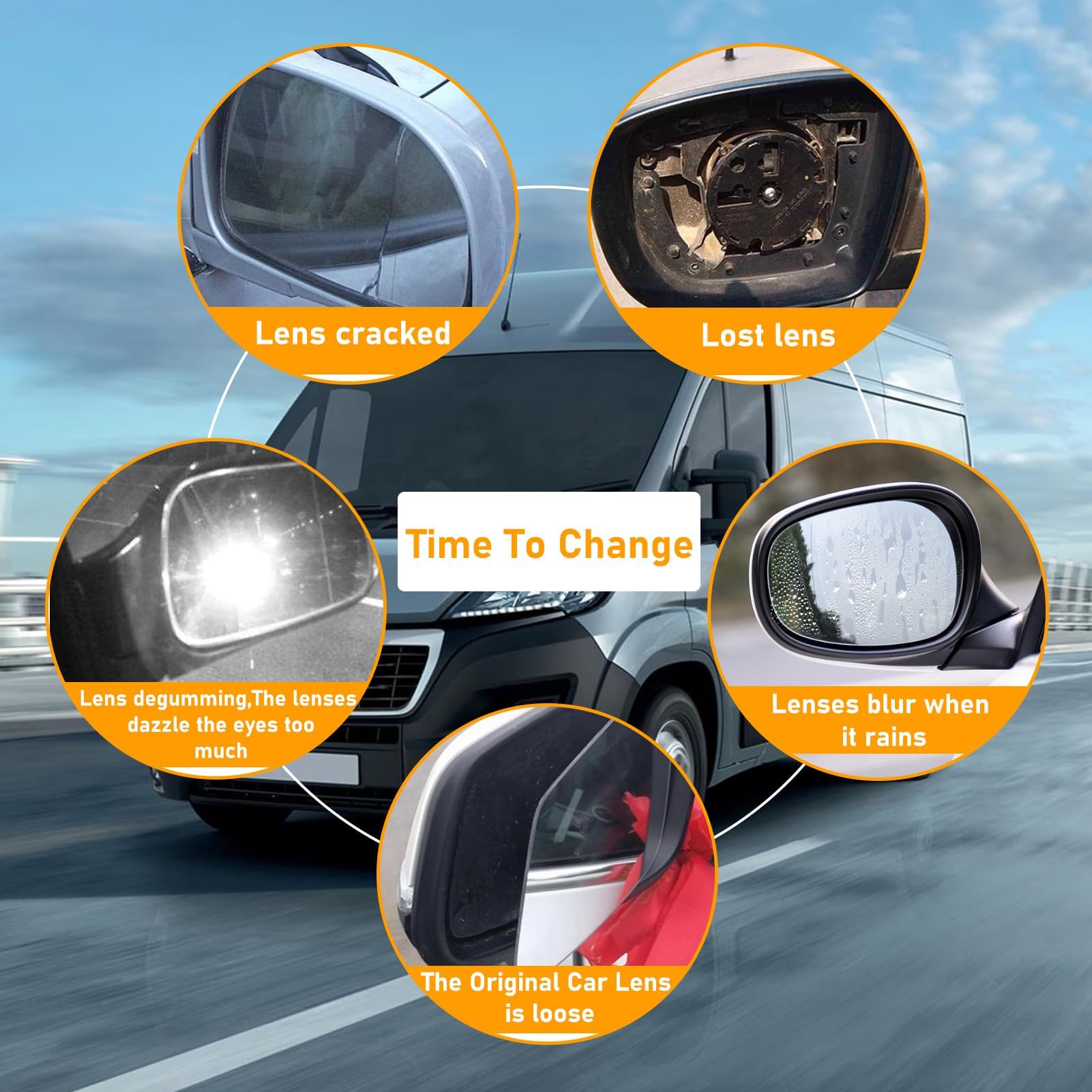 Vetro Specchietto Retrovisore Sinistro Riscaldante Per Fiat Ducato, Citroen Jumper, Peugeot Boxer 2006-2021